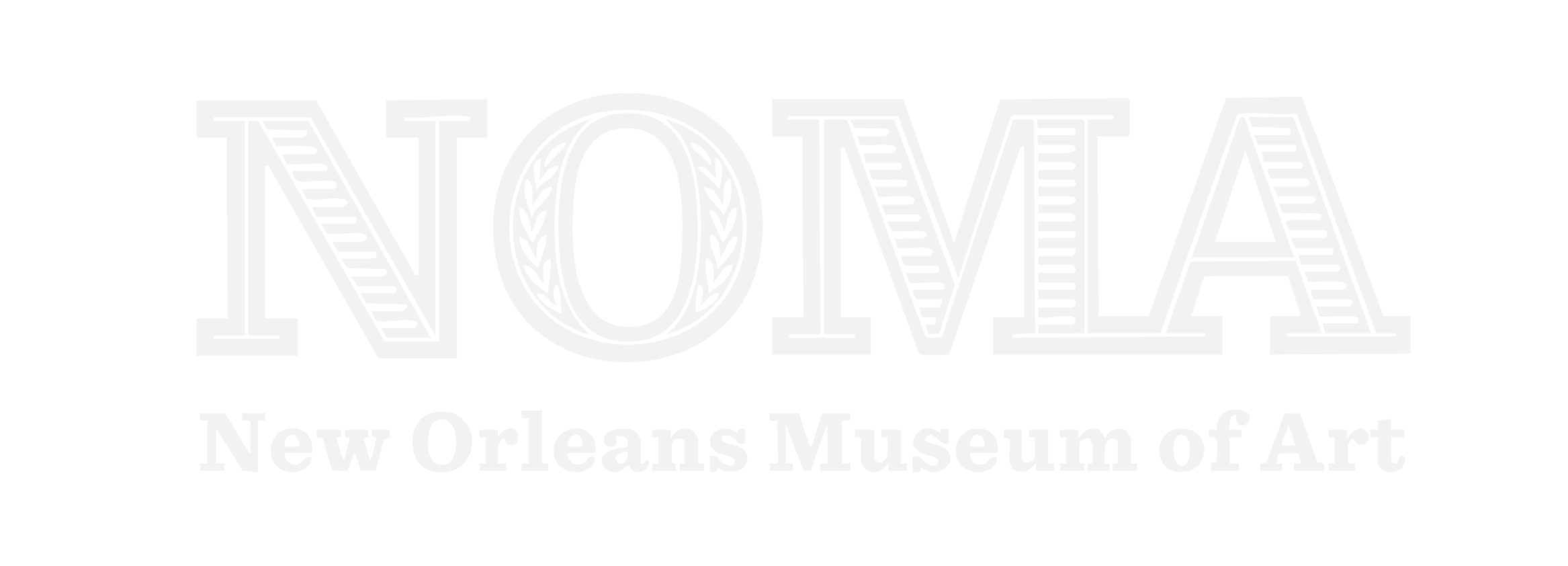 Logo of the New Orleans Museum of Art with the word 'NOMA' and the full name underneath on a black background.