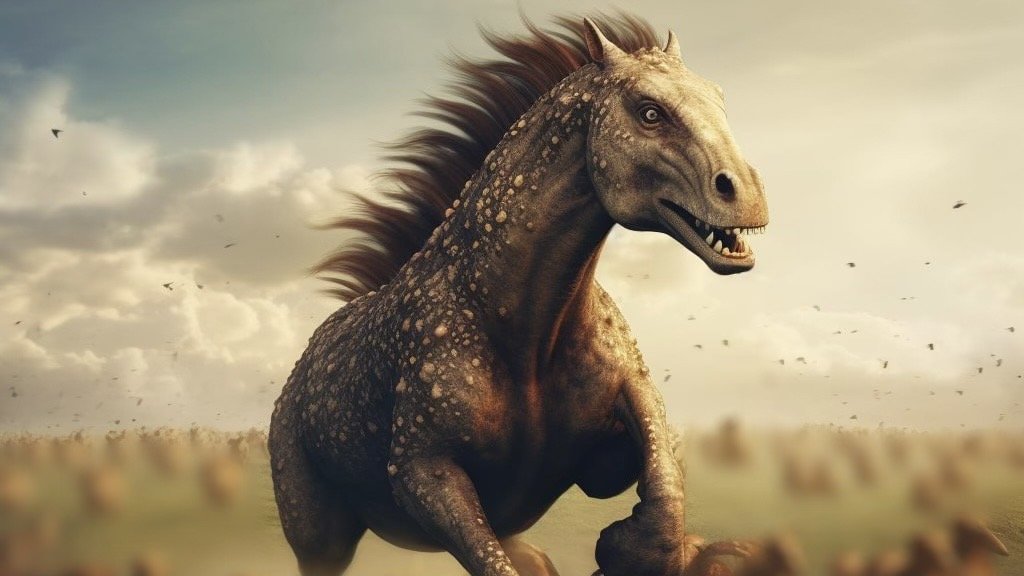 Enormous Prehistoric-Sized Horse iruncursebidoof Confused by Tiny $STABLE Ponies' Fear