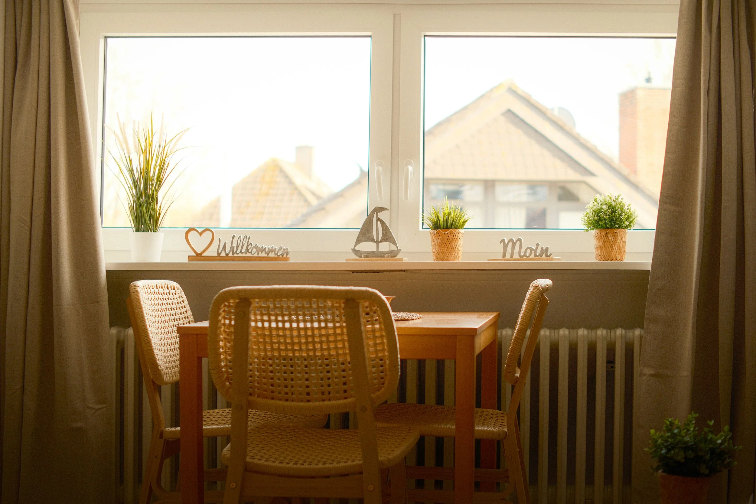 Wohnzimmer in der Dachgeschosswohnung im Haus Elisabeth in Scharbeutz