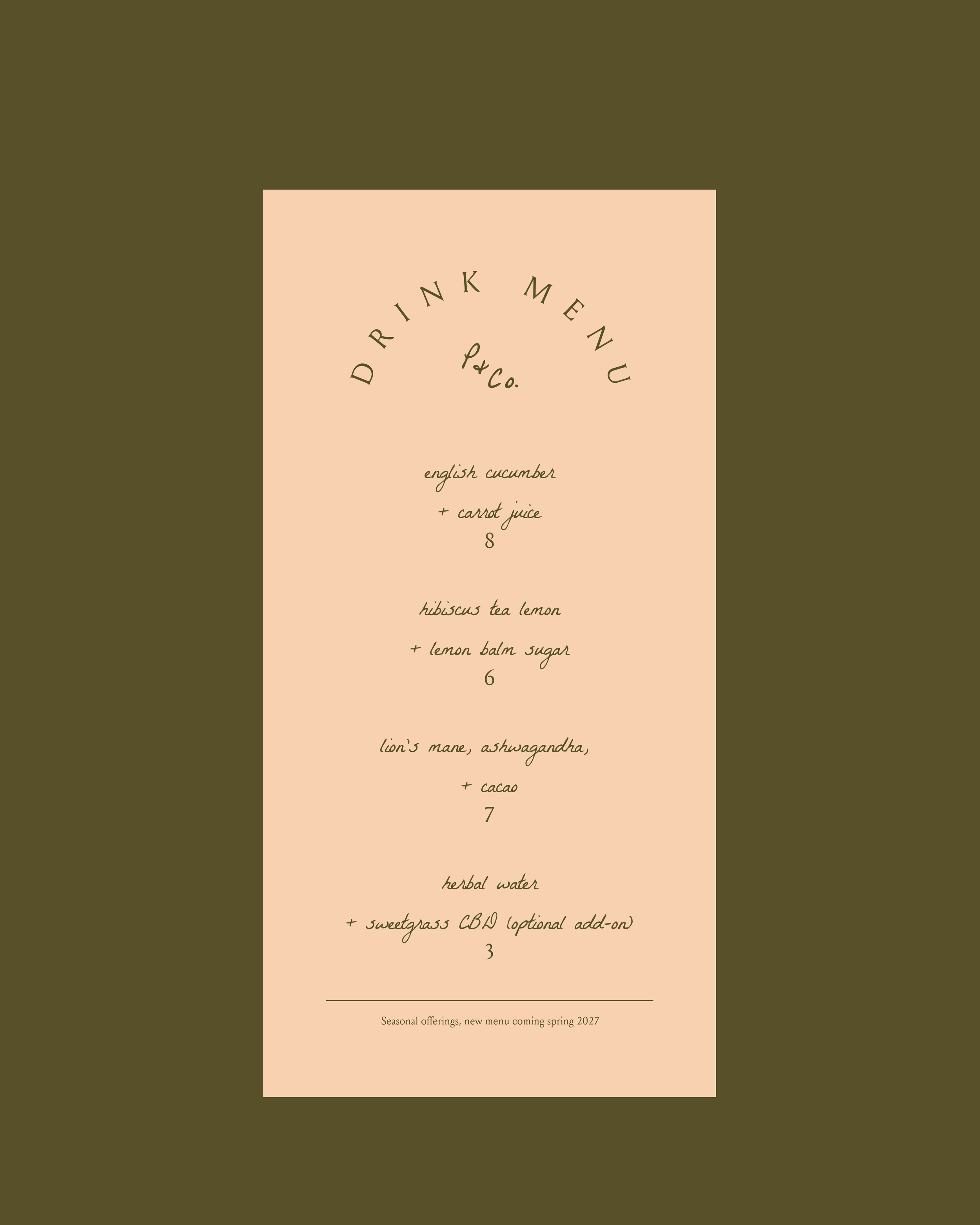 Minimalist café menu featuring hand drawn typography paired with clean digital typography, demonstrating how handcrafted lettering creates warmth, personality, and authentic brand identity.
