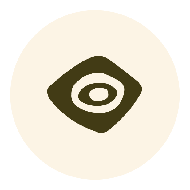 A stylized, abstract icon a mystical eye design