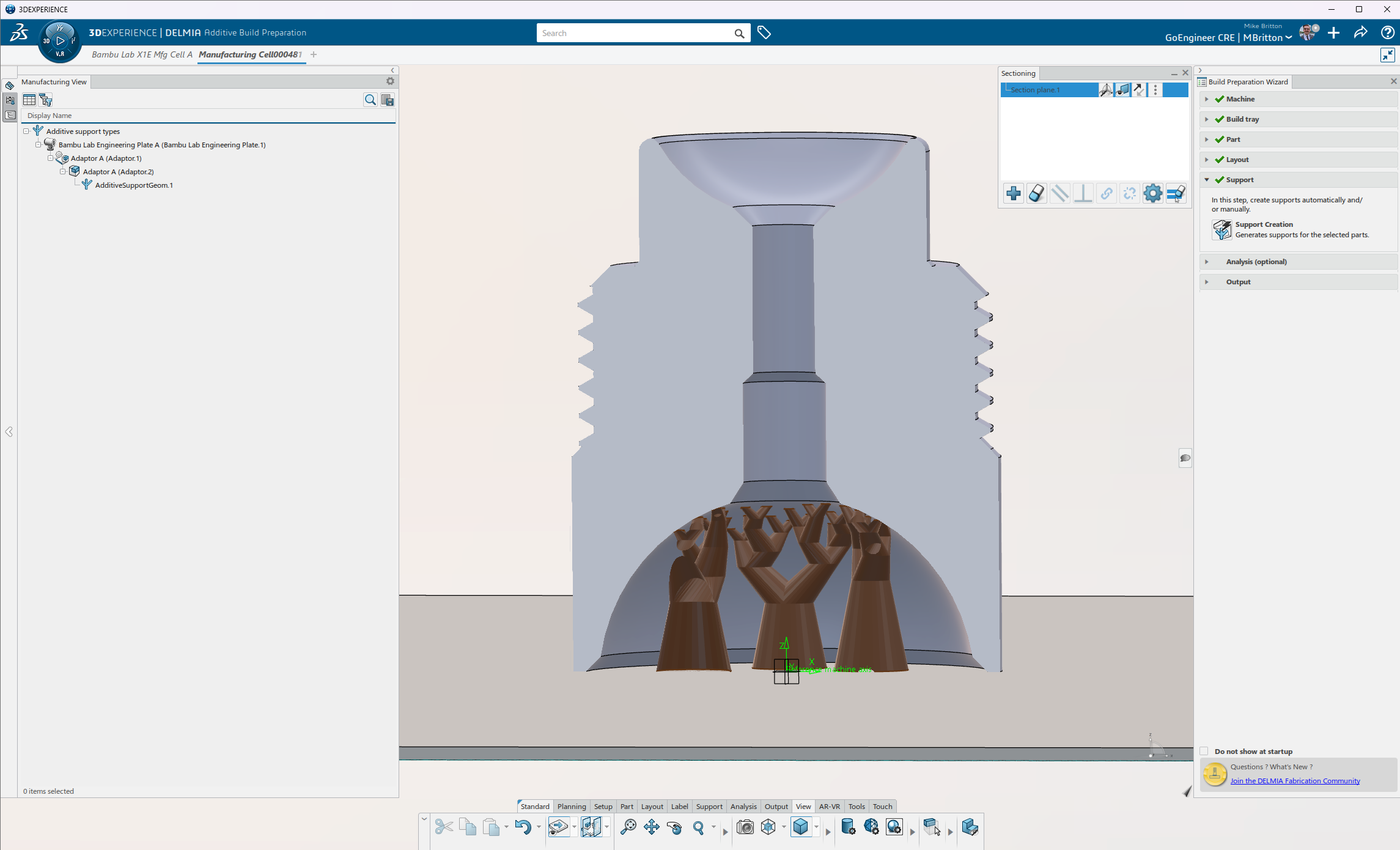 3DEXPERIENCE Additive Manufacturing Engineer (A3D) Role and FFF Supports