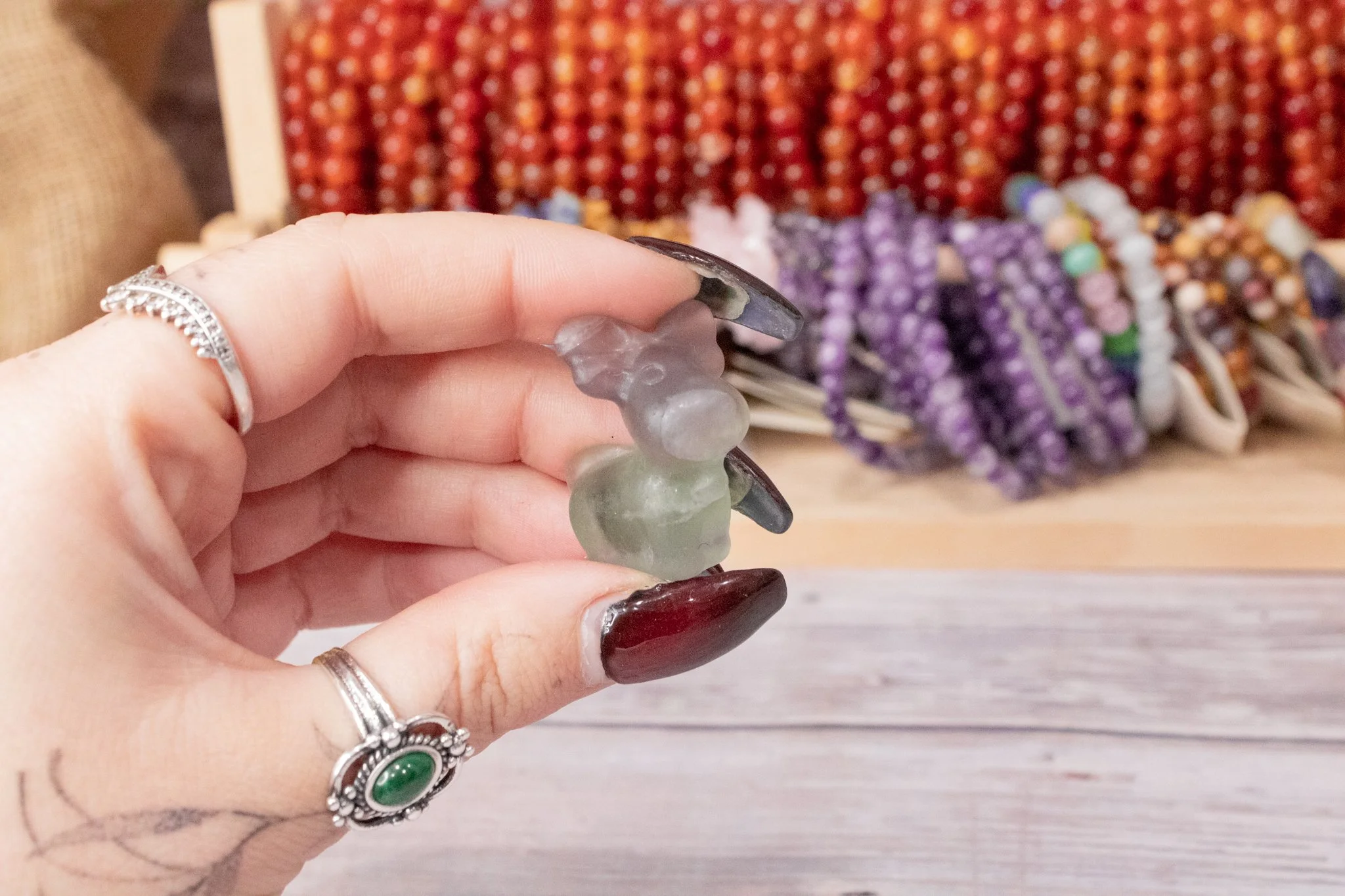 Crystal Reindeer Carvings