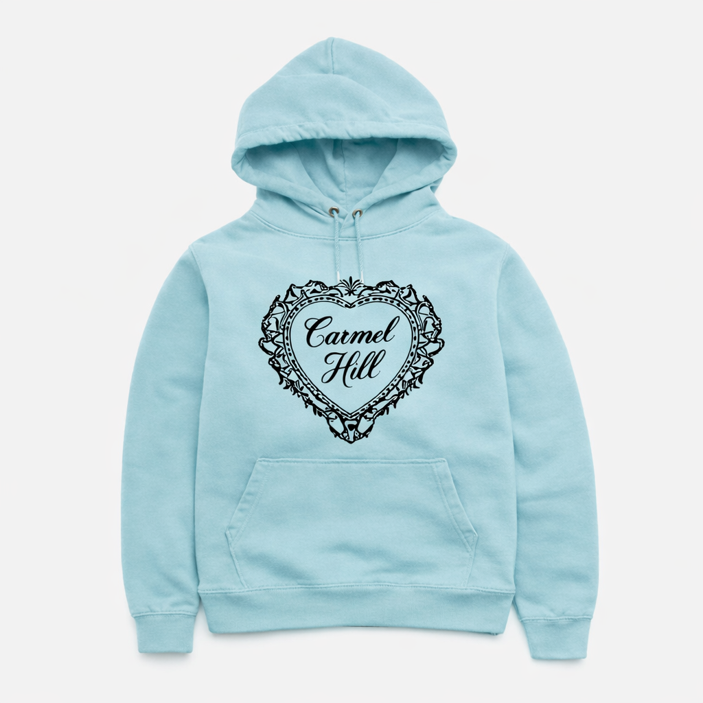 powder blue heart hoodie