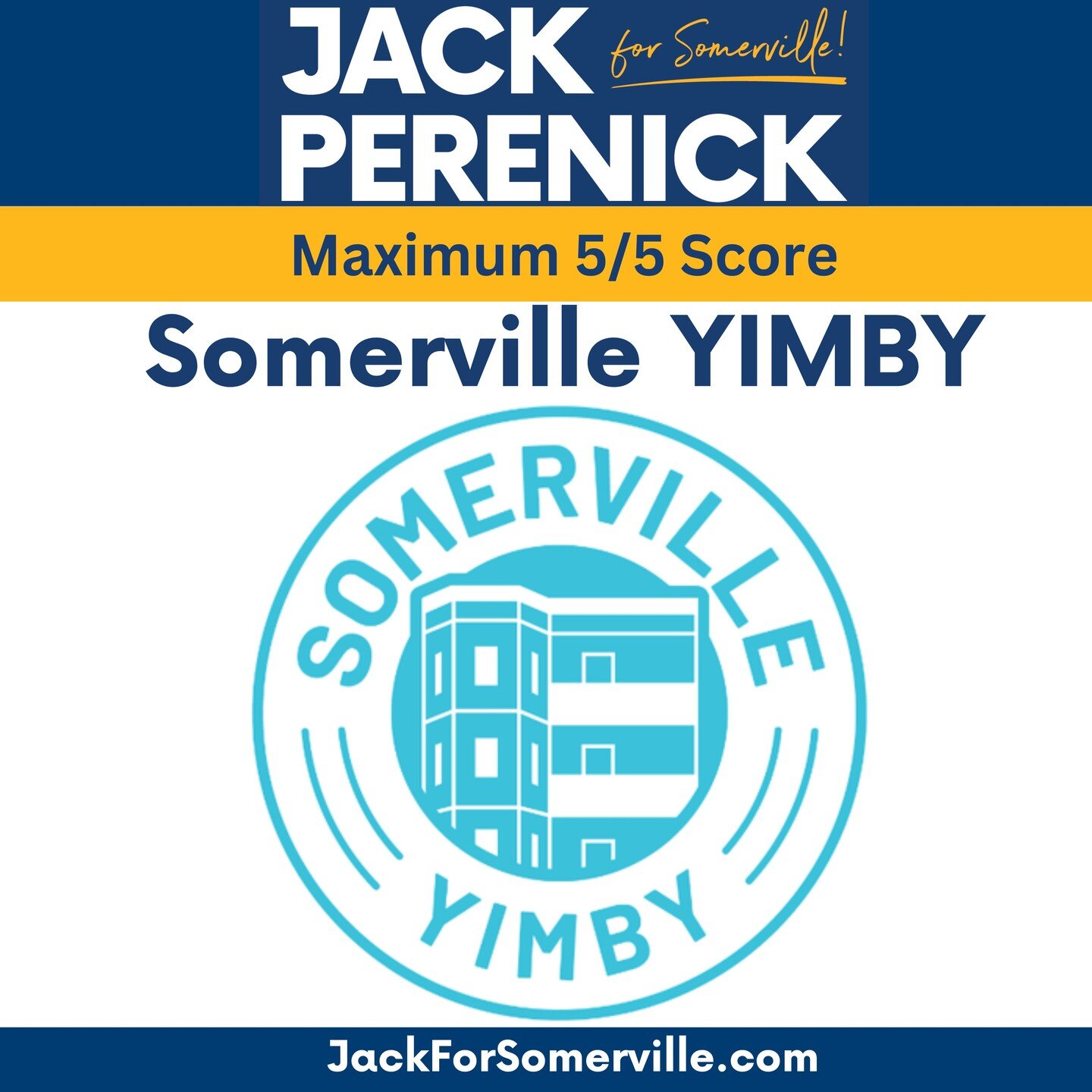 Honored to have received a 5/5 Maximum Score from @somervilleyimby. As City Councilor, I will fight for strong tenant protections and ensure our City and State Partners are working with Somerville to combat the affordable housing challenge and elimin
