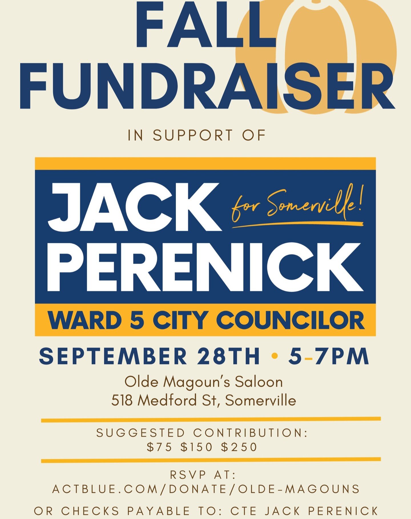 Come join us TONIGHT at Magoun's Saloon from 5-7pm! Enjoy some free food with friends, neighbors, and supporters of Jack! Link to register in bio!