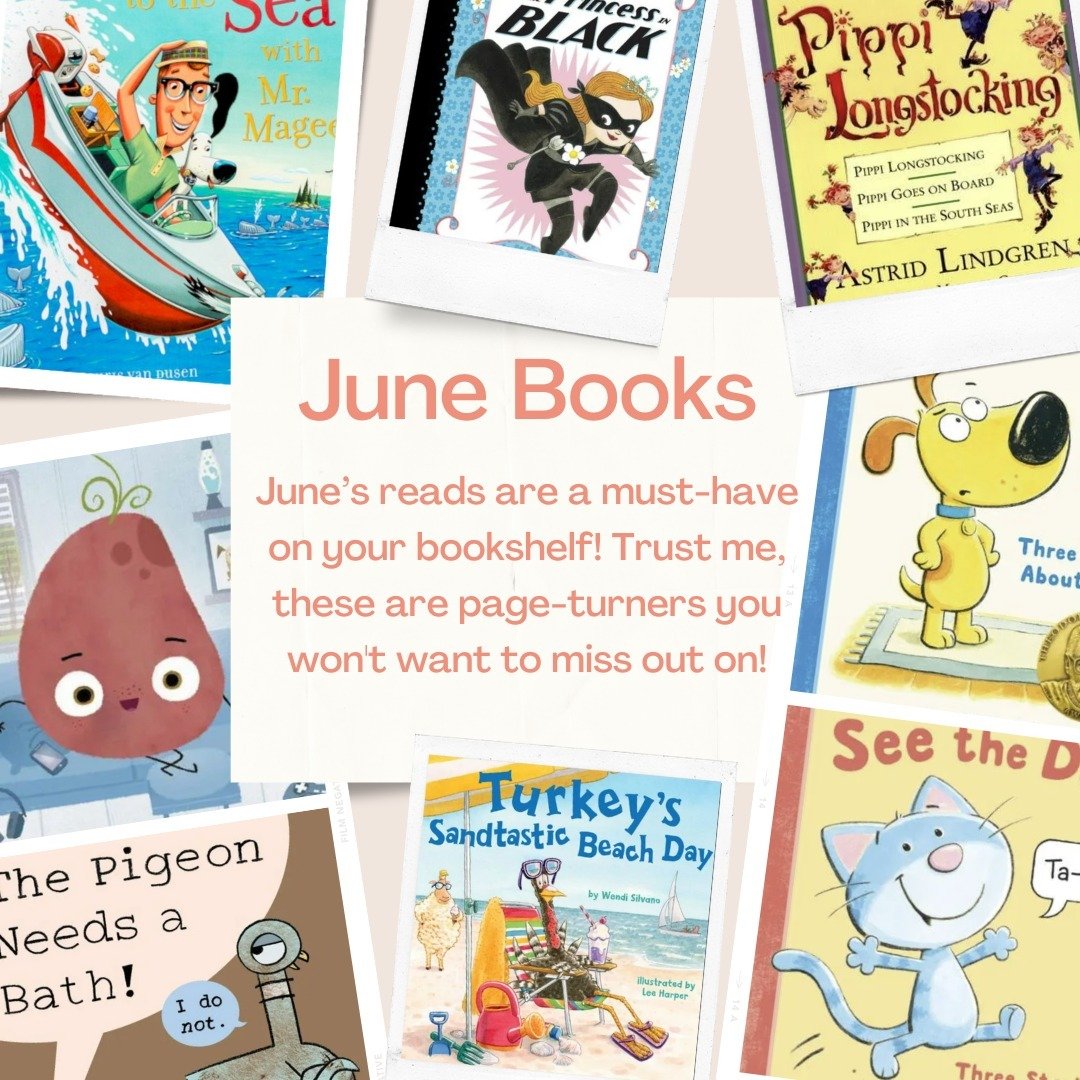 We are reading these books the whole month of June.... and think you should too! Stay tuned for easy printables, crafts, vocabulary ideas, and extention activities for each book!

🐳Down to the See with Mr. Magee by Chris Van Dusen

🖤The Princess in