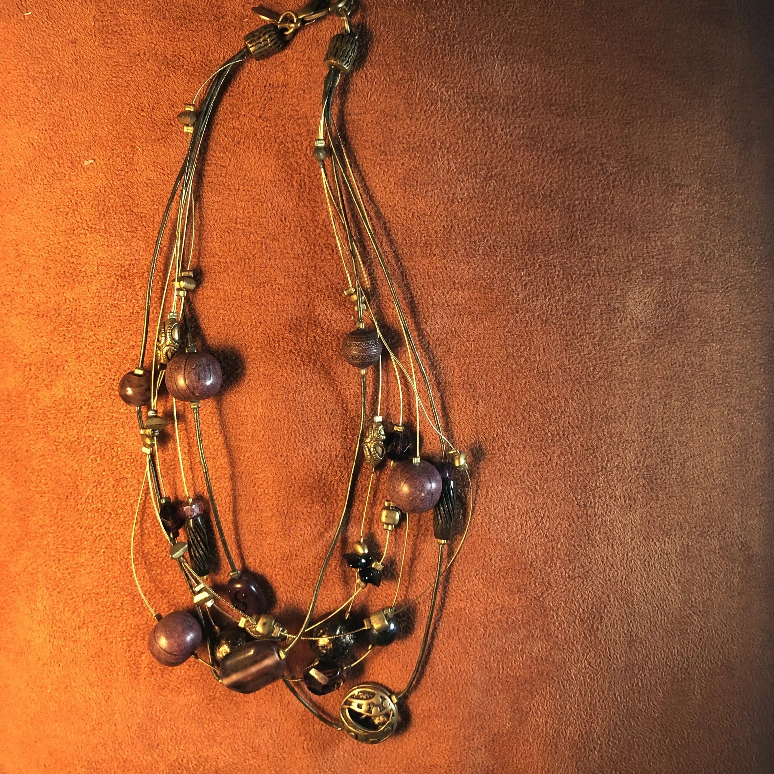 Elegant Layered Necklace with Purple Beads