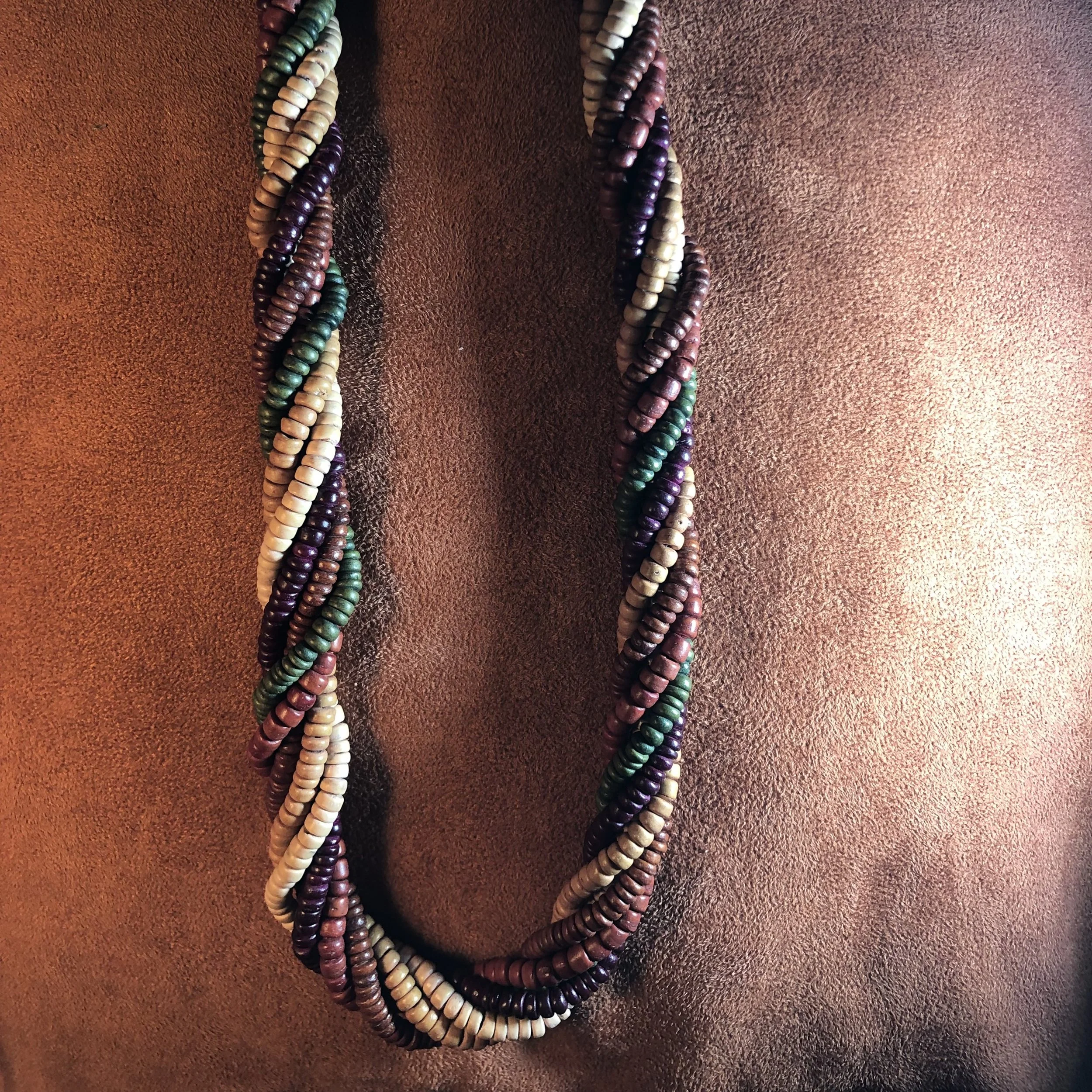 Multicolored Twist Bead Necklace
