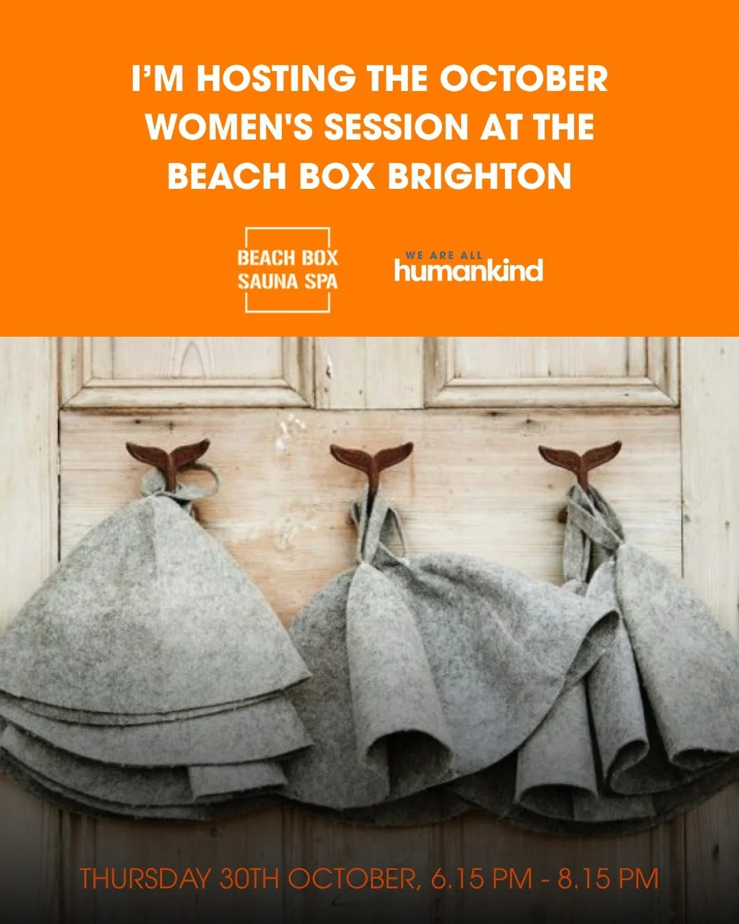 I&rsquo;ll be  hosting this October's Women's session at @beachboxbtn!

Join me on Thursday, 30th October, from 6.15 pm - 8.15 pm

I&rsquo;ll will be offering 10-minute rounds in the sauna for seated yoga/stretches and leading conversations about Hum