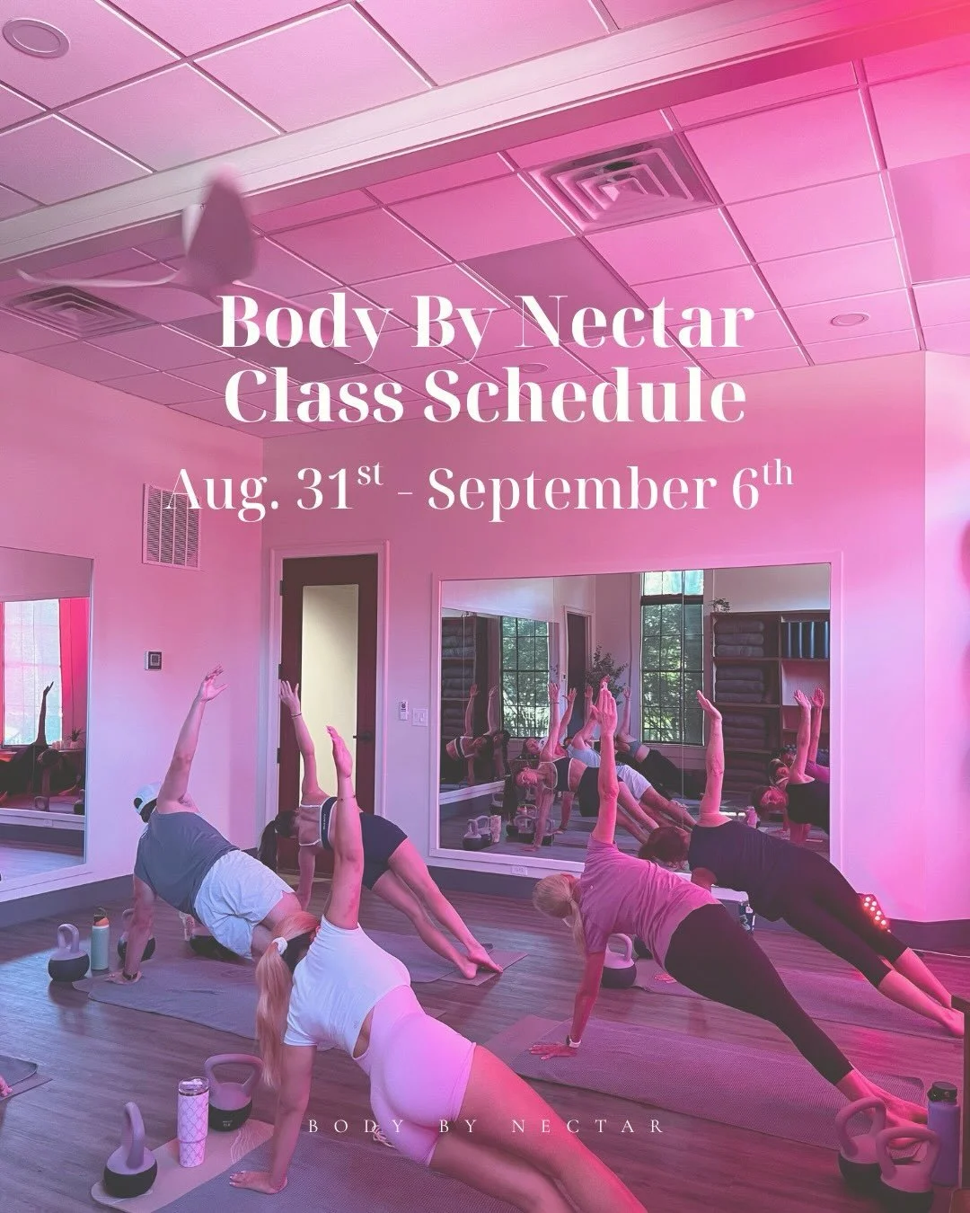 This week&rsquo;s Body By Nectar class schedule is here! ✨ Join us for yoga, Pilates, strength, and more! 
Reserve your spot using mindbody or our Body By Nectar app! See you on the mat! 🩷
#BodyByNectar #Pilates #Yoga #germantowntn #Germantownpilate