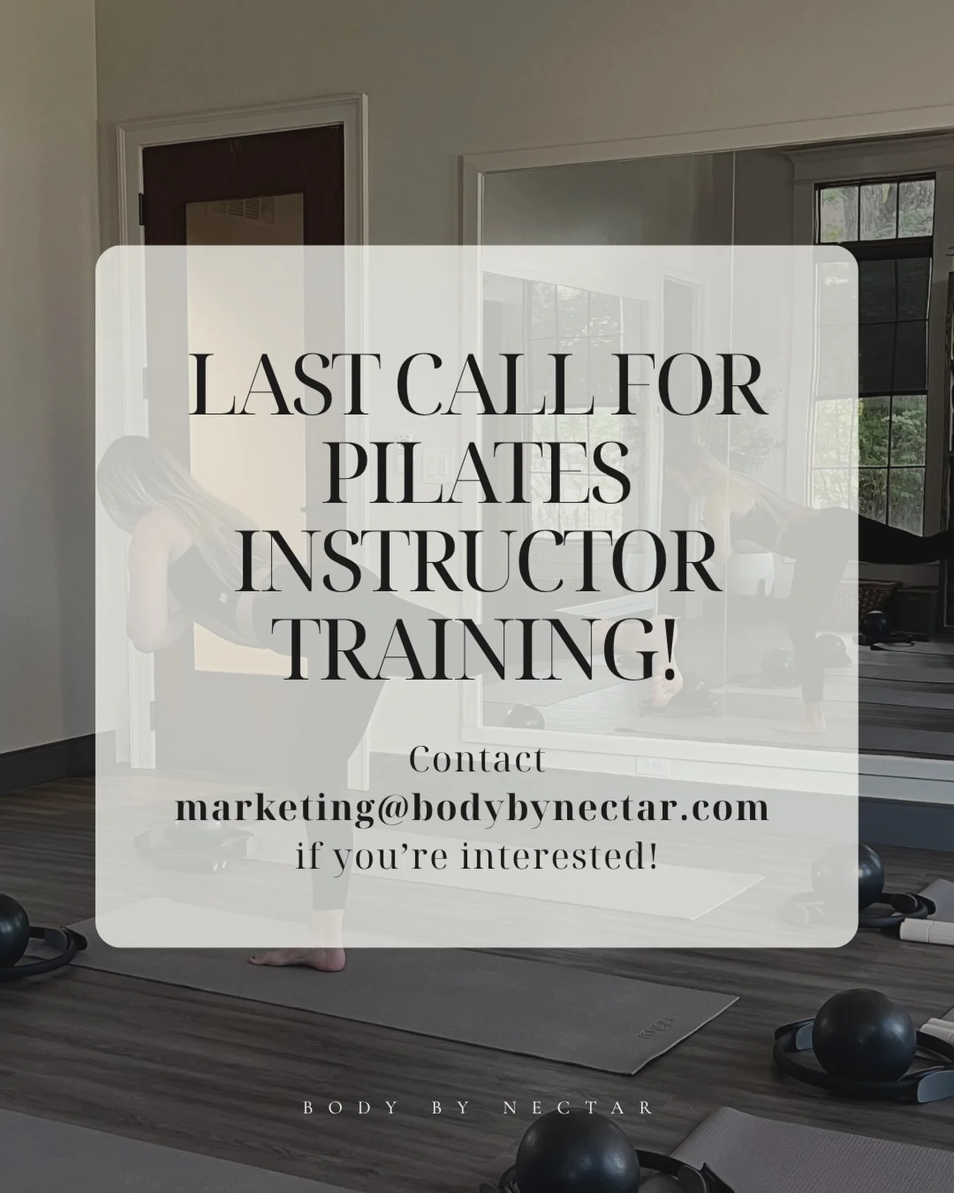 🚨 ONE LAST CALL 🚨

Been thinking about becoming a Pilates instructor? This is your sign to stop thinking about it and START. ✨

Contact marketing@bodybynectar.com if you&rsquo;re interested! 💛

#BodyByNectar #PilatesTraining #Pilates #GermantownTN