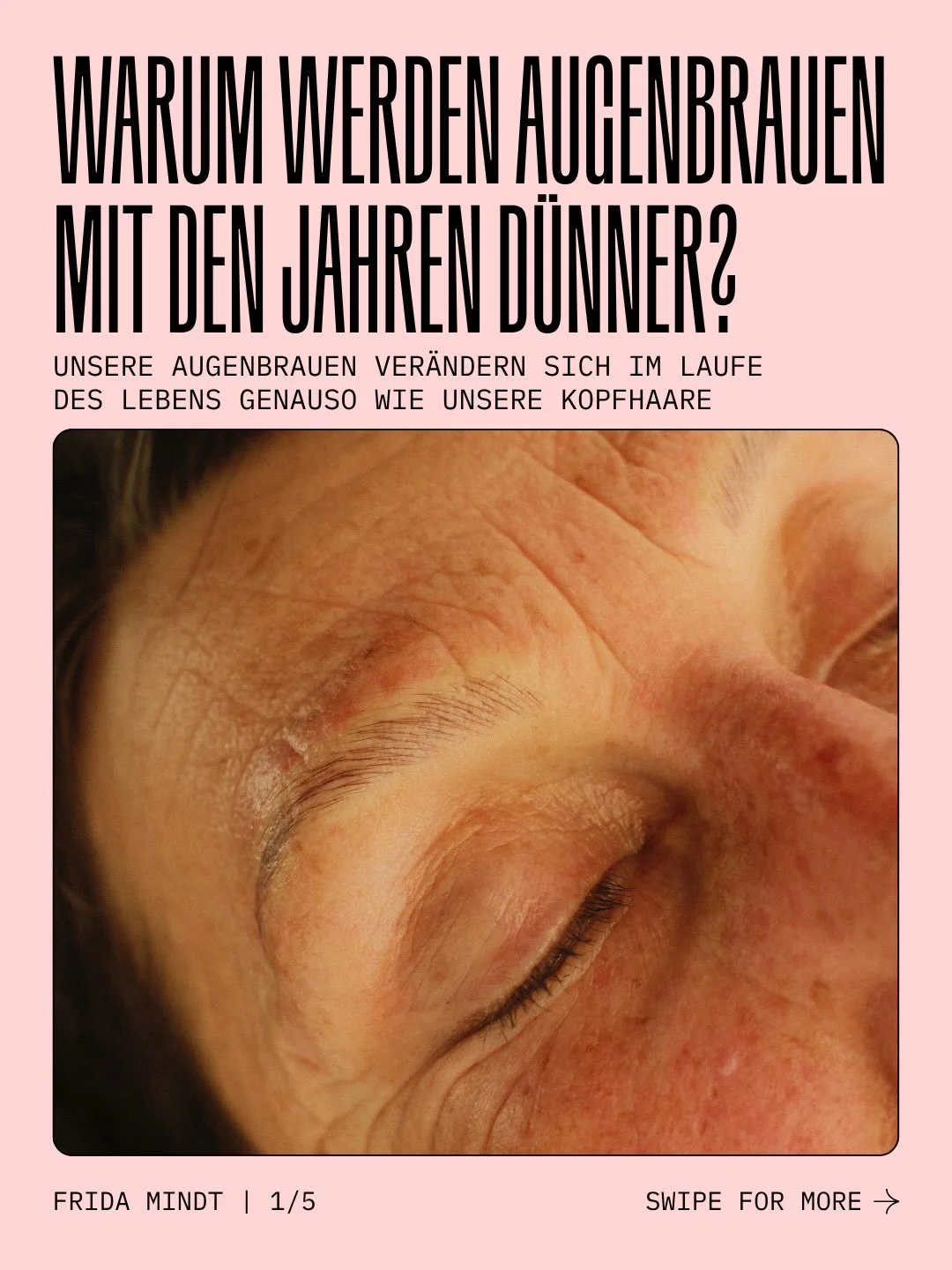 Irgendwann f&auml;llt auf, dass man morgens immer dieselben Stellen nachzeichnet: vorne fehlt etwas, der Bogen ist lichter geworden oder das Ende der Braue ist kaum noch da.

Dass Augenbrauen sich mit den Jahren ver&auml;ndern, ist v&ouml;llig normal