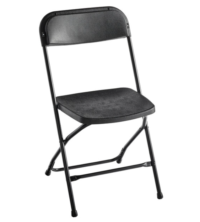 stock photo of black folding chair to rent for party