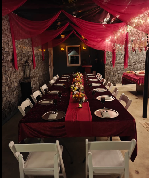 6-ft Tables w/Linens and White Resin Chairs