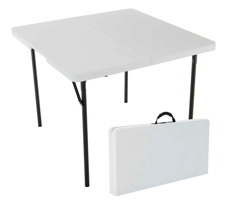 square folding table stock photo