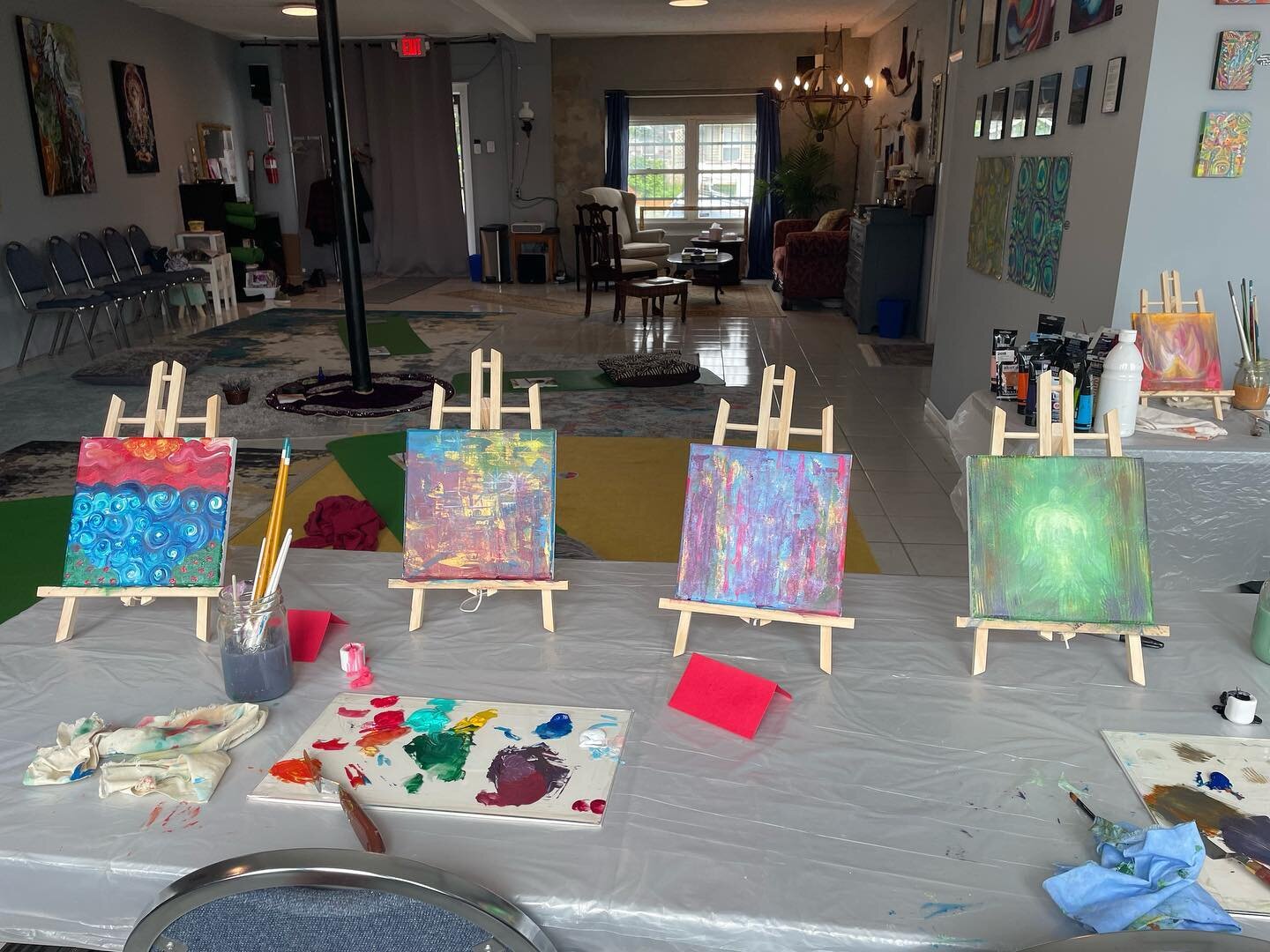 June&rsquo;s intuitive painting class was so fun and inspiring! I love seeing what comes forth through my students when they let go of their inner critic and allow themselves to play with color.