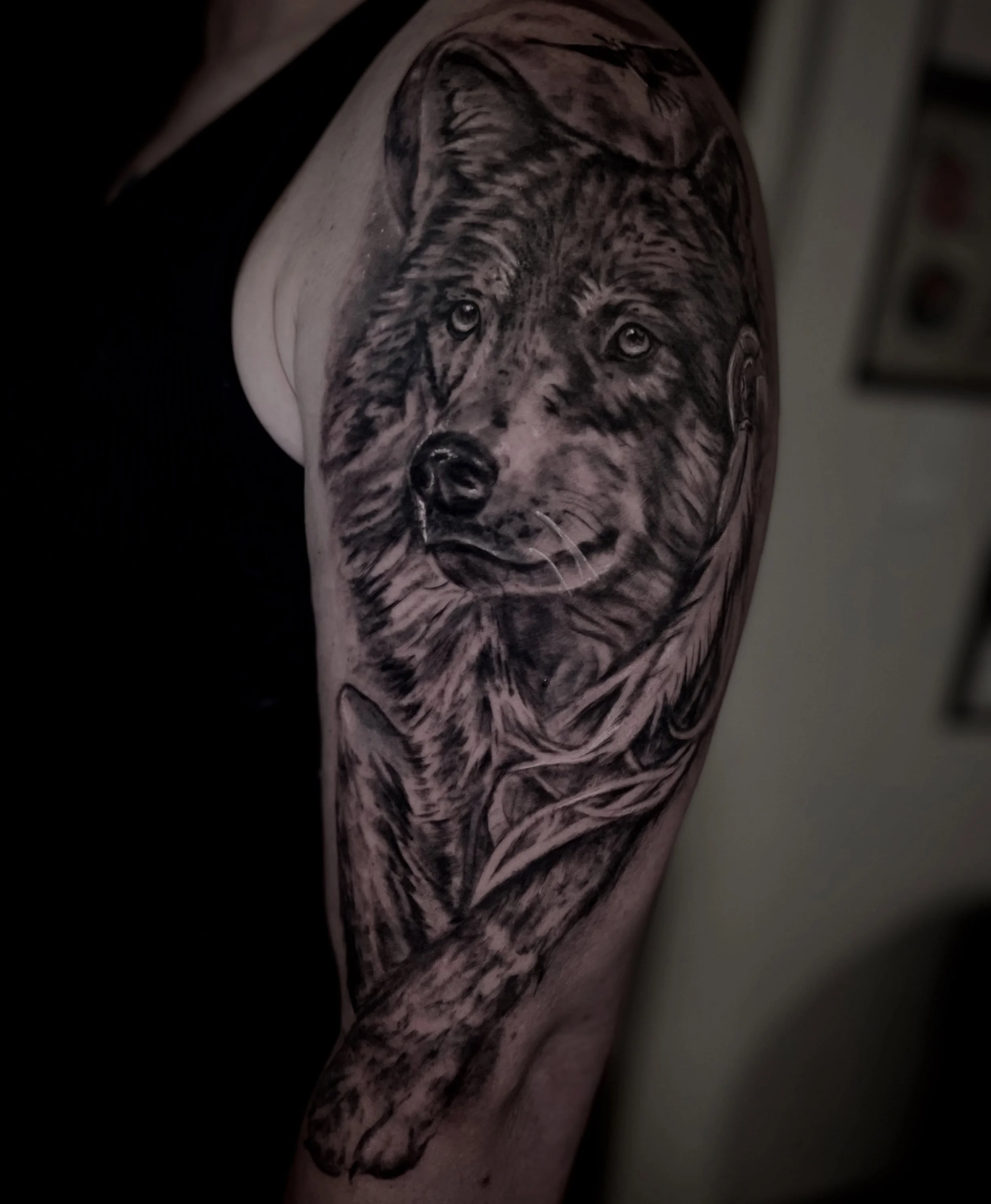 Today&rsquo;s project 🐺thanks so much for the trust on this special piece William 

More like this please!!

#wolftattoos #wolftattoo #kankakeetattoo