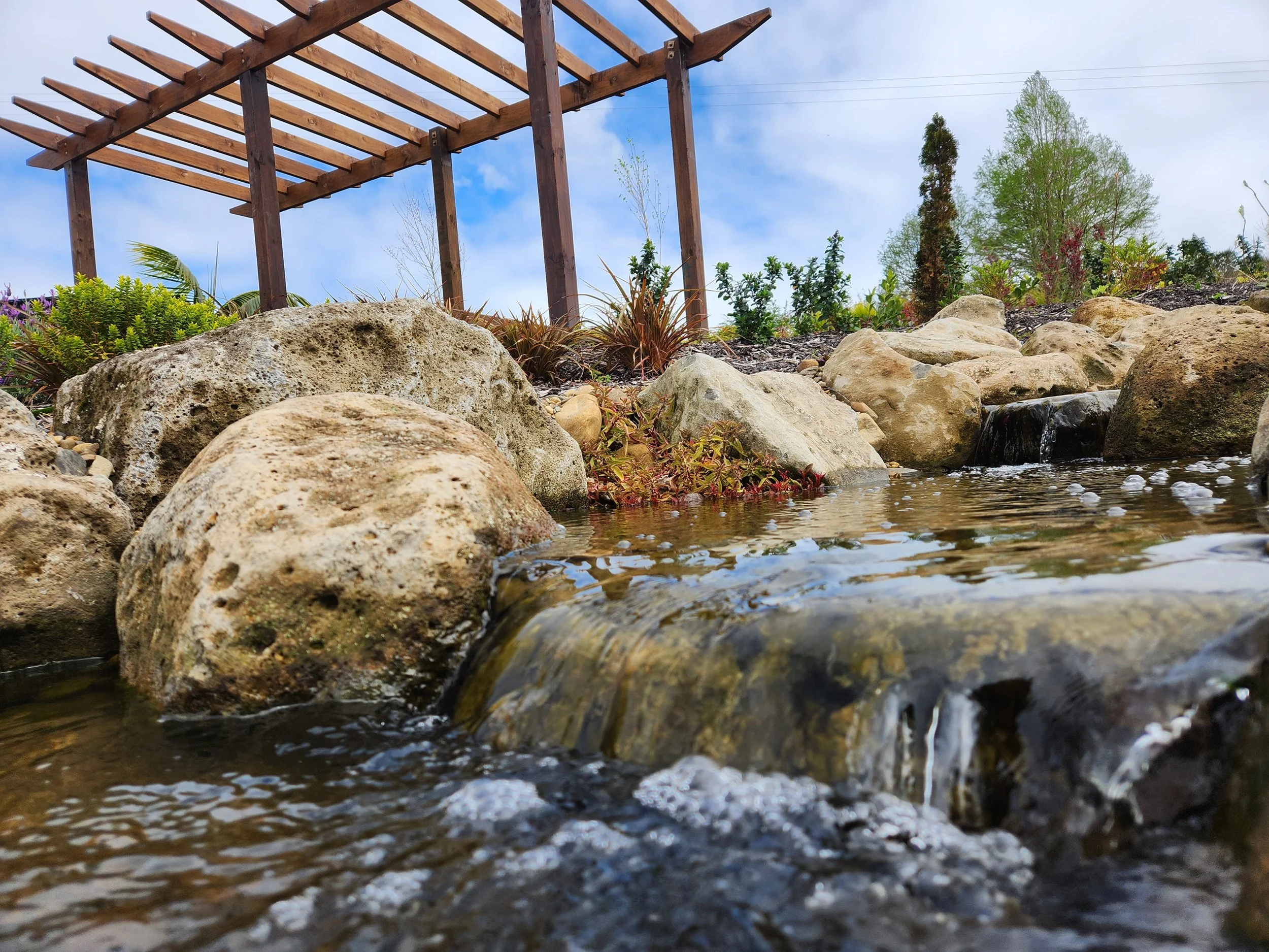 Custom garden pond in selwyn canterbury
