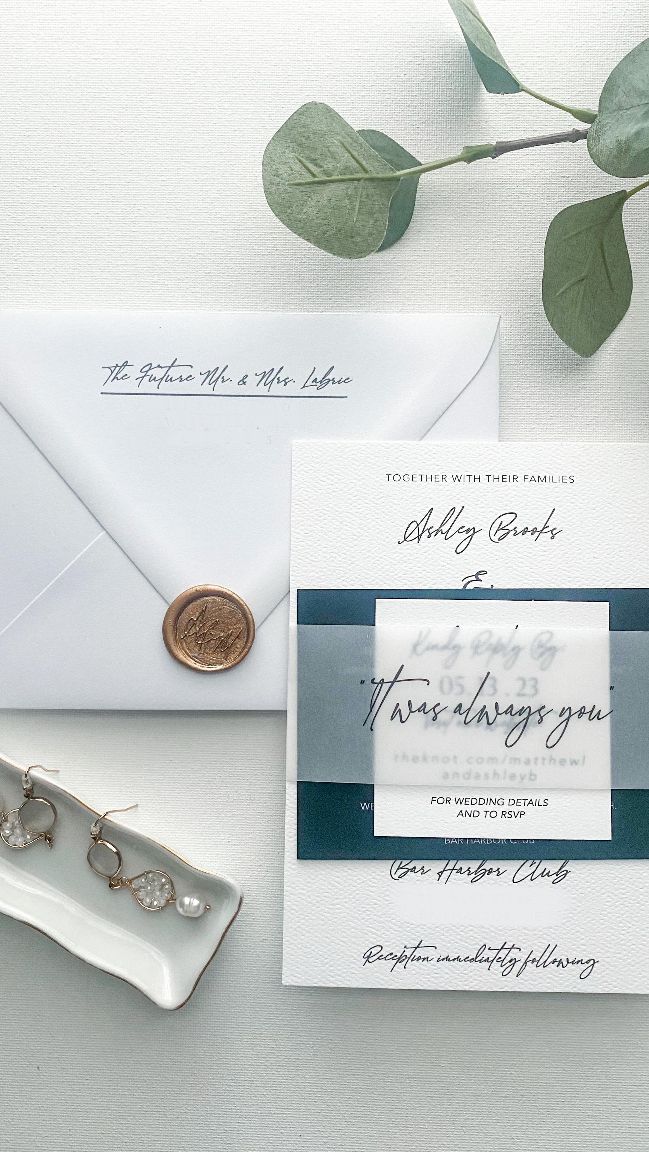 Custom Wedding Invitations CG Stationery Studio Springfield, MA