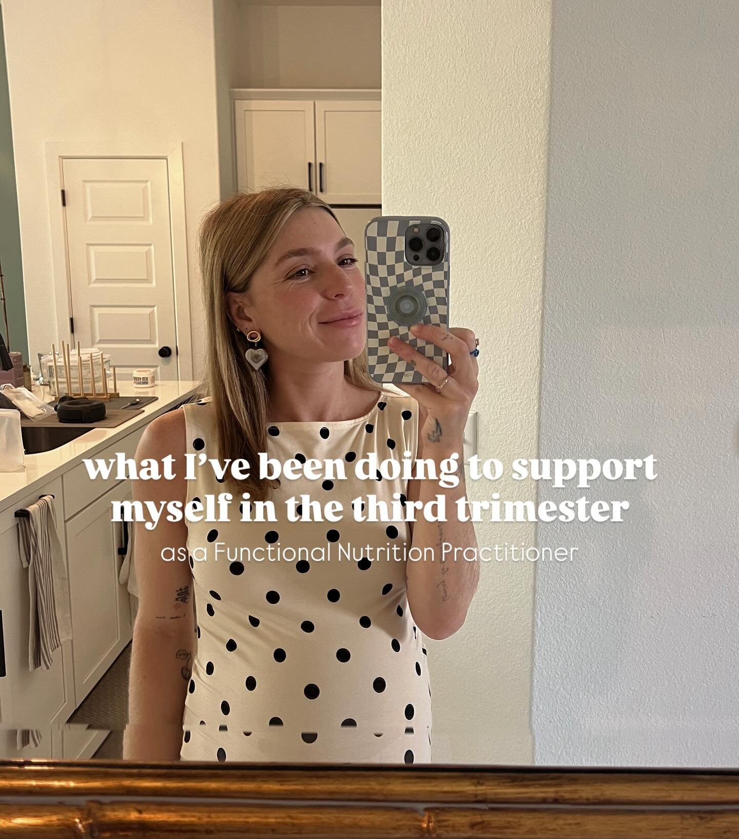 The final countdown is here 🎀 The third trimester has been a rollercoaster, and these have been my non-negotiables:

Daily movement: mostly walking, with yoga @austinyogalounge and prenatal @thesculptsociety sprinkled in

Nourishing food: lots of wh