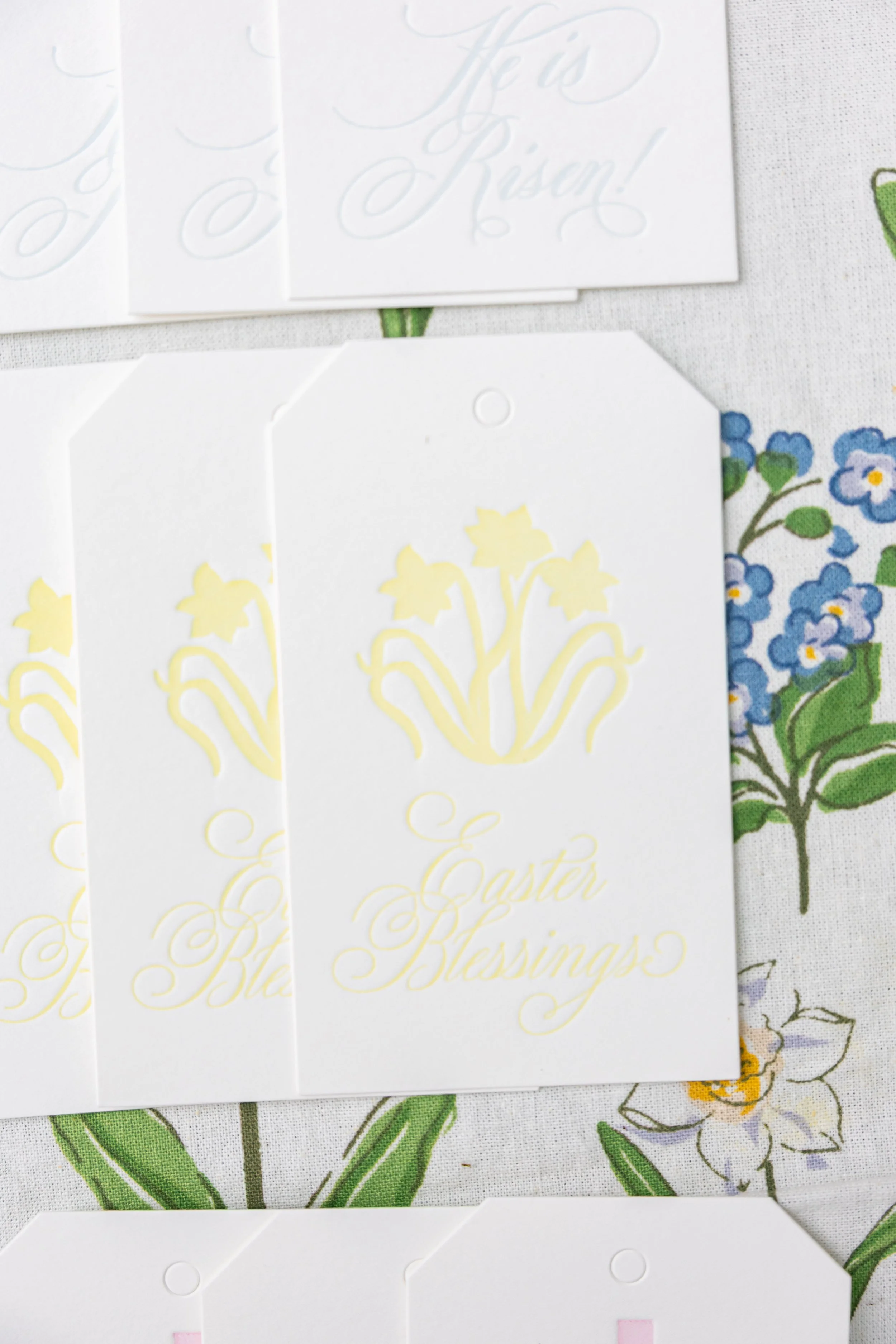 Yellow Easter Blessings Letterpress Gift Tags
