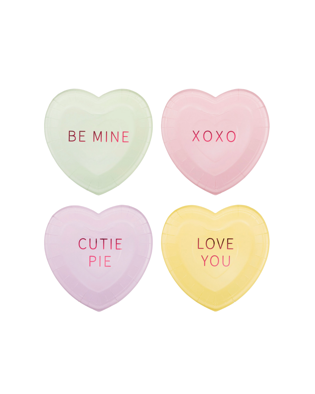 Conversation Hearts Dessert Plate Set