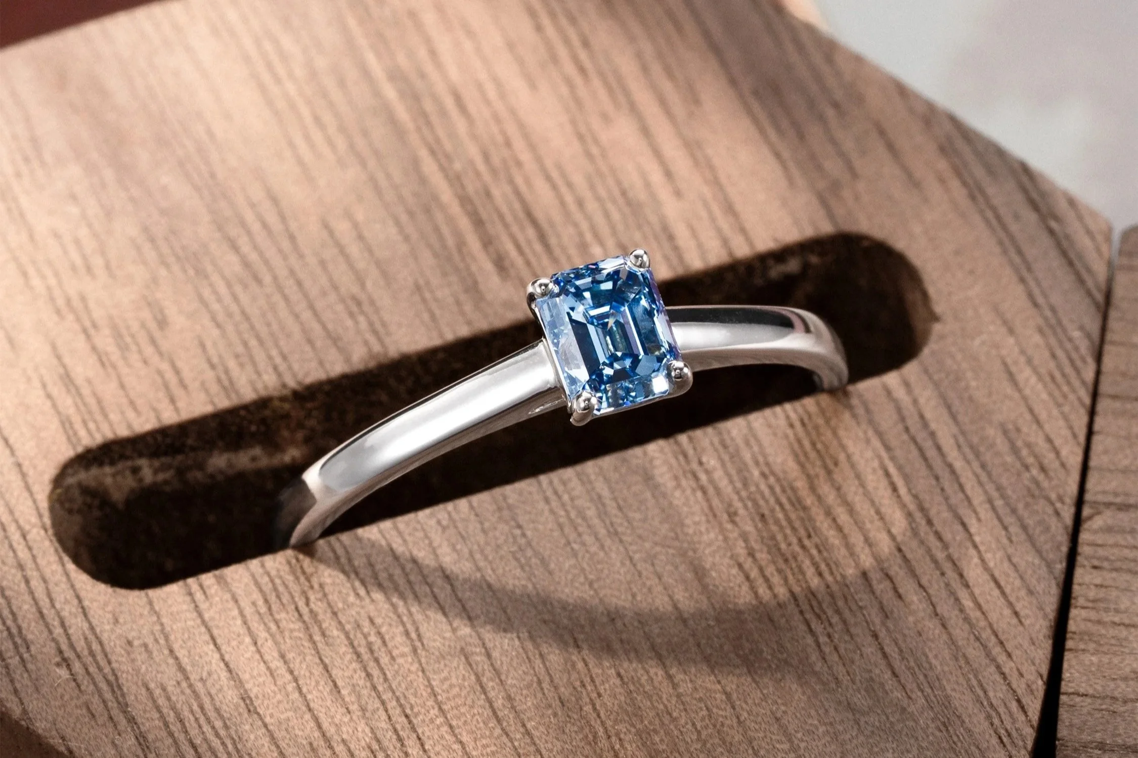 A prong setting diamond ring made out of ashes or hair
