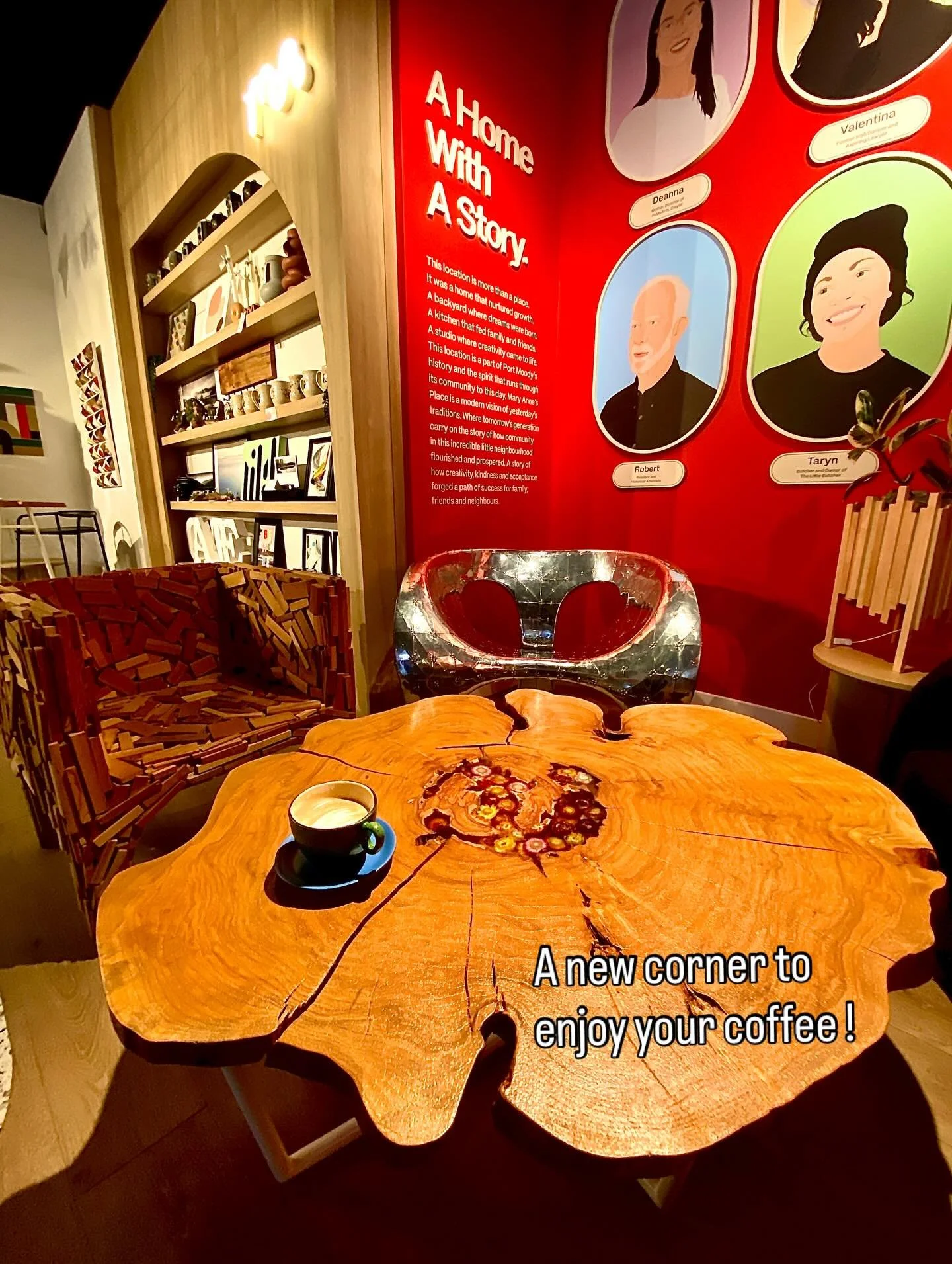 Find your cozy corner&mdash;the perfect spot to chat, sip, and get in the moment.
GRIT Fun Fact: Yep, we make our own furniture, all lovingly hand-crafted to give everyone a different cafe experience.
A big appreciation to Placemaker for allowing our