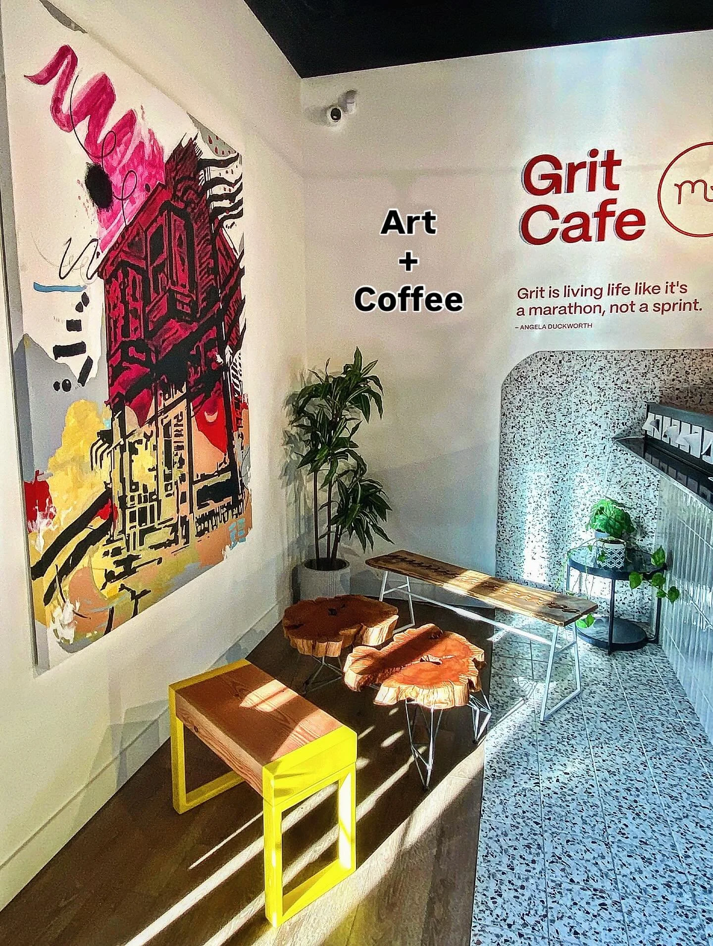 Original works by artists 
Painting by @vancouver_artist 
Furniture by gritstudio
Beautiful building/interiors by Placemaker