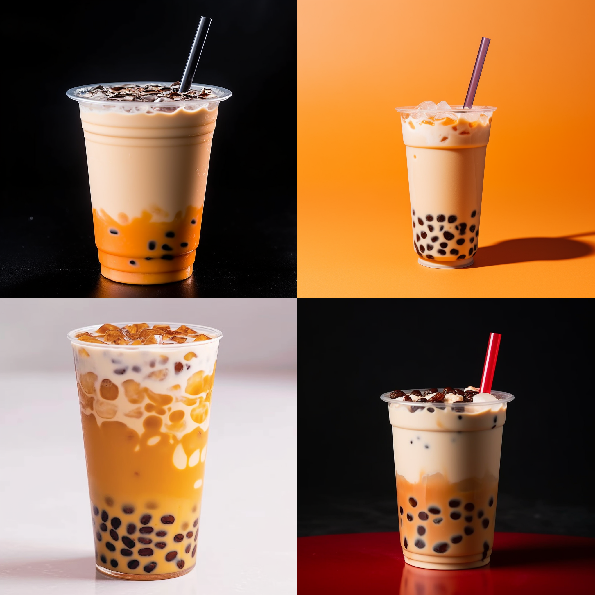Prompt "photo of a tapioca milk tea drink"