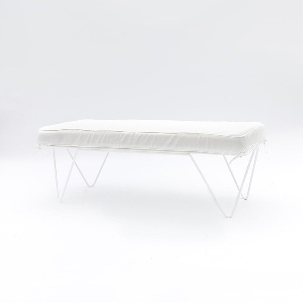 White Resort Bench Seat