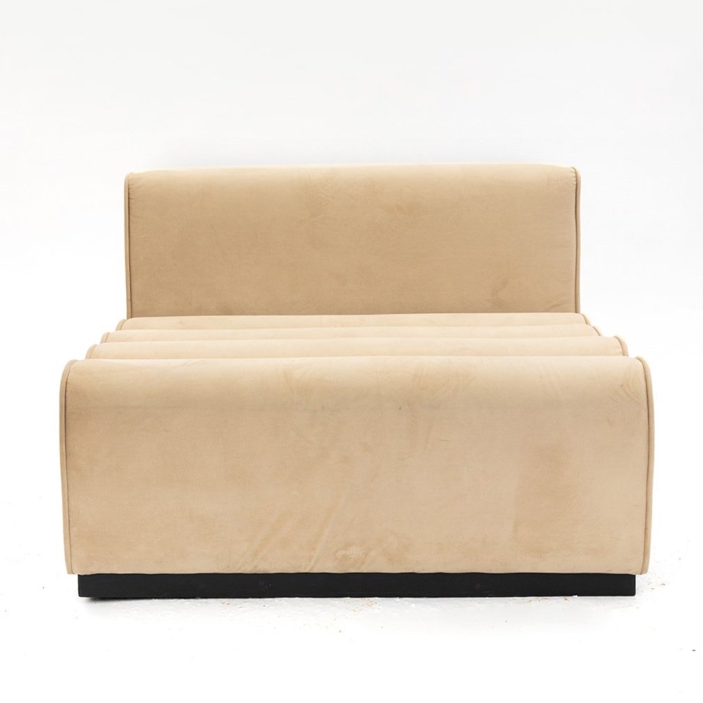 Beige velvet straight modular