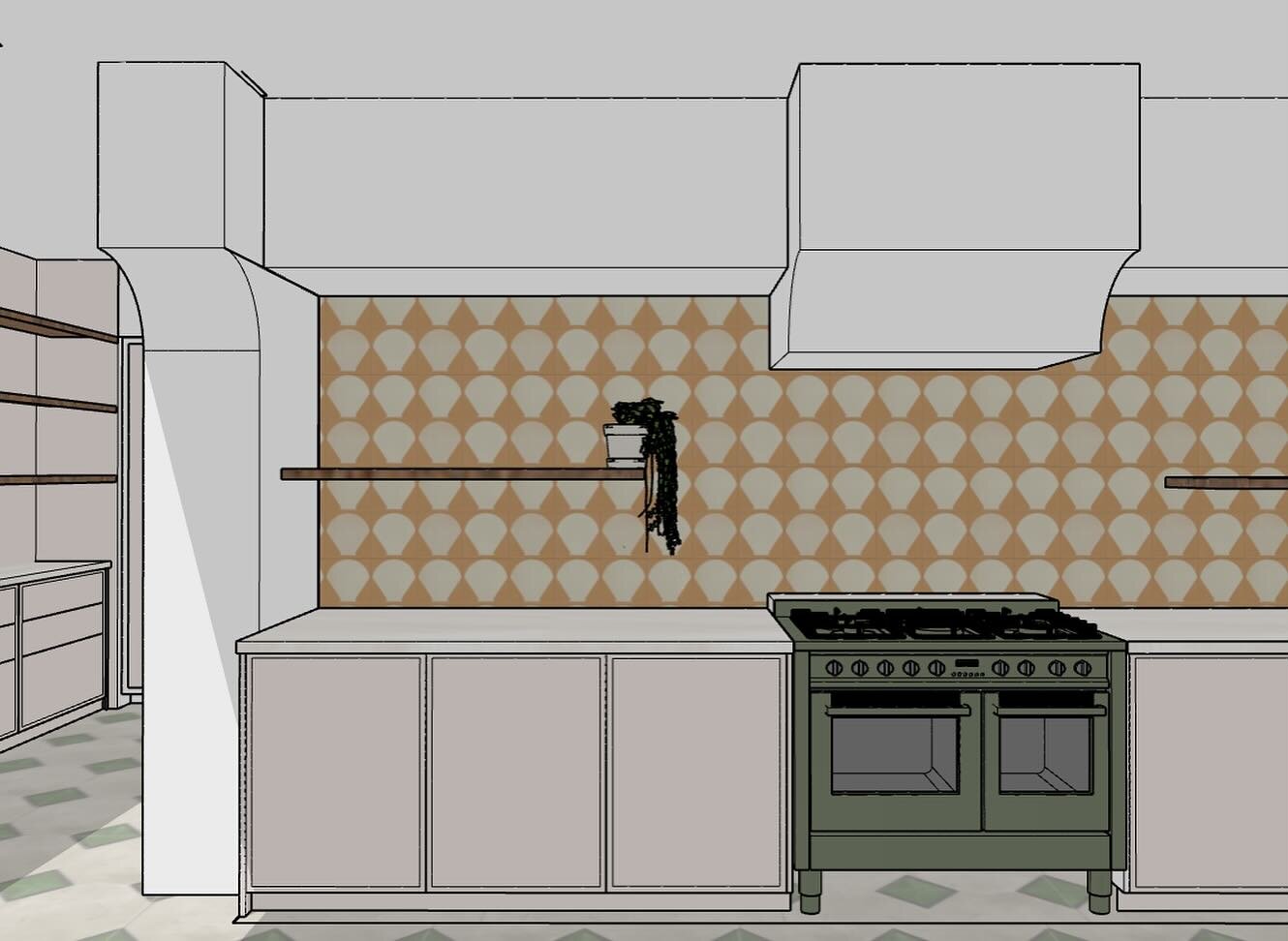 CAD design lets you visualize the finished result before you engage trades and start building - here we are sampling tiles from Teranova x Sarah Ellison (first two images). 

#caddesign #meditteraneanstyle #kitchenrenovation #kitchendesign #scallop #