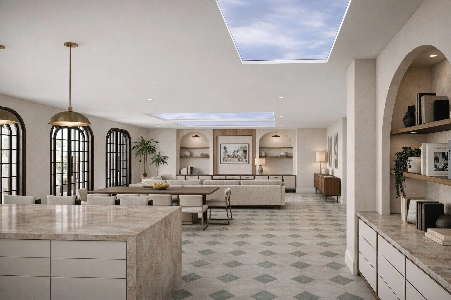 Designing spaces for how we want to live... this concept design is for a client's extensive renovation were we completely transform the existing floor plan - adding a new kitchen, butler's pantry, tv / living room joinery, adding skylights and a furn