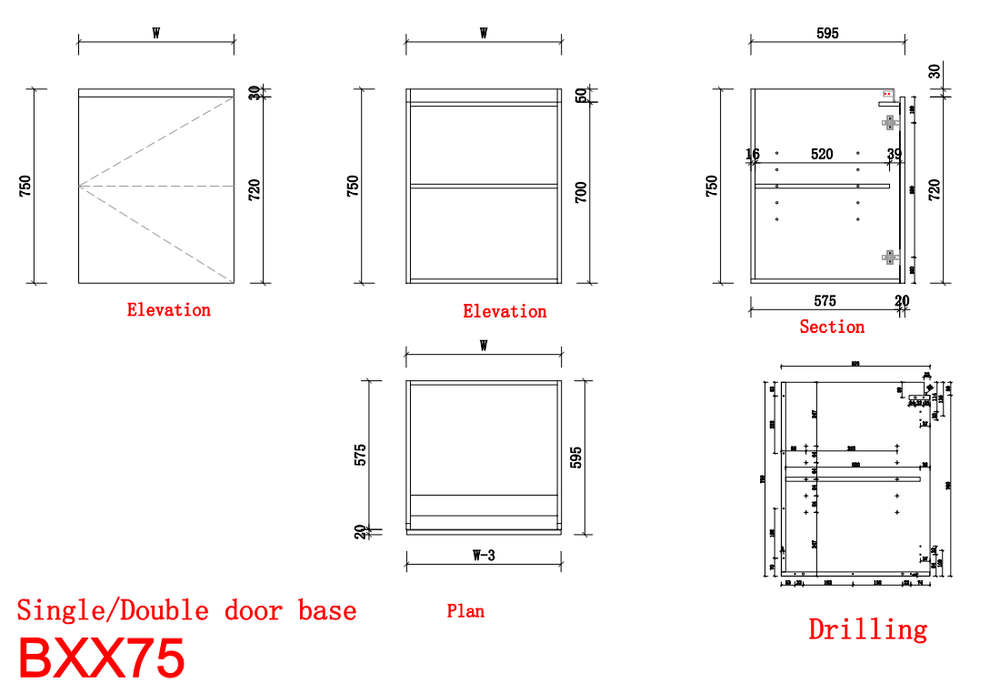 Base Cabinet Double Door | Flat Pack Kitchen NZ — Universal Kitchens