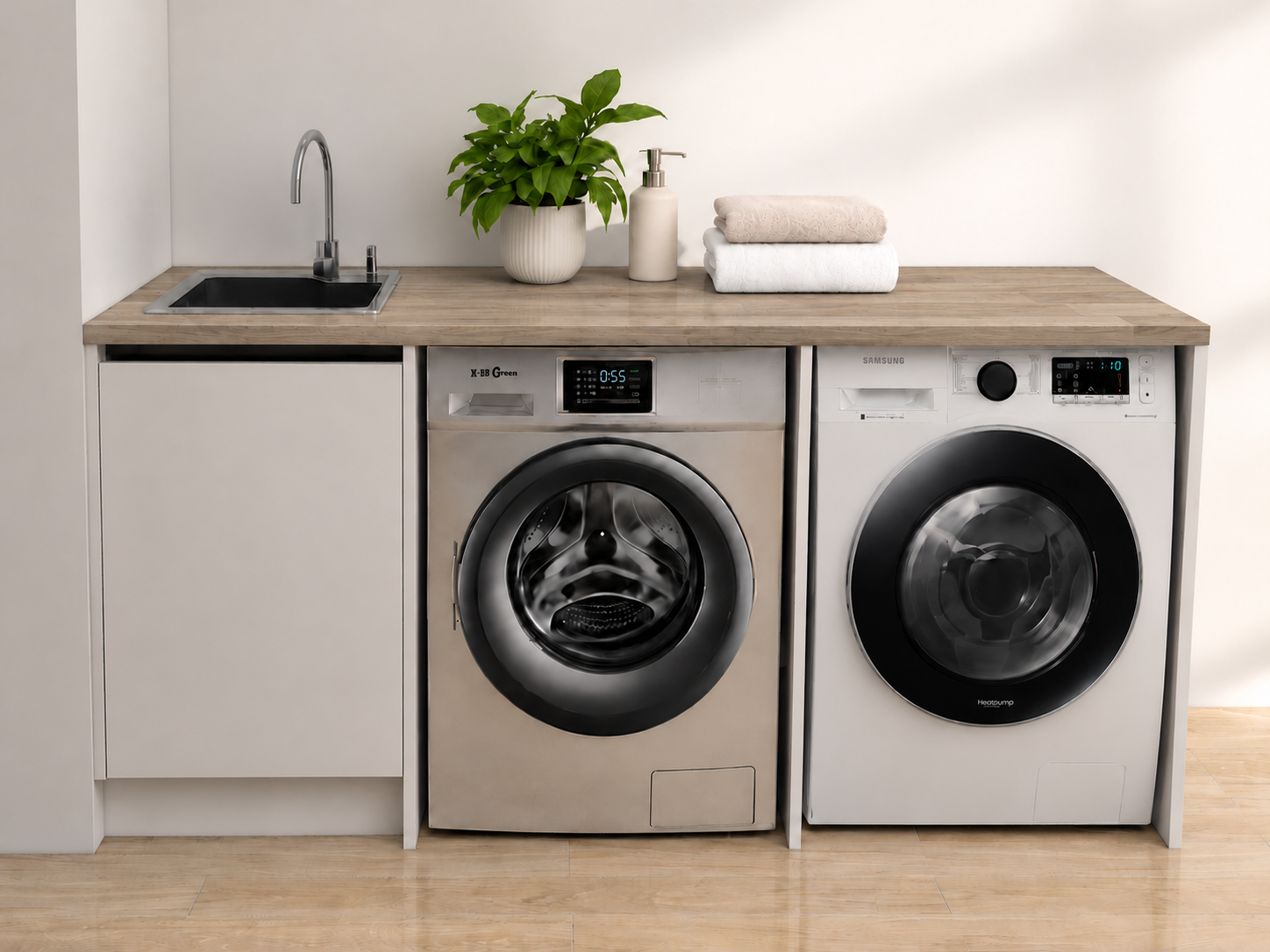Laundry room with light oak benchtop.png