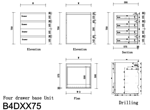 4-drawer-base-cabinet-nz — Universal Kitchens
