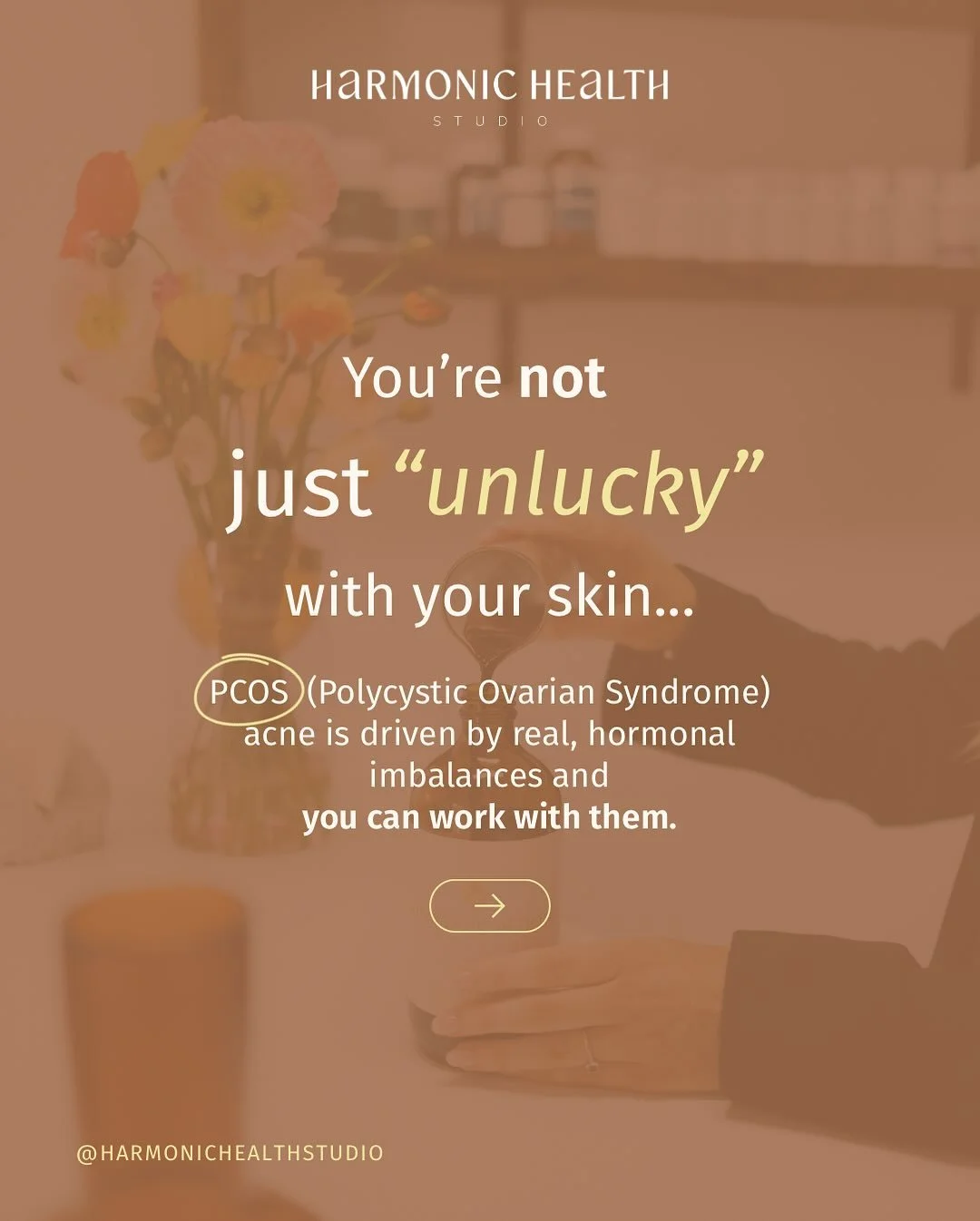 PCOS acne isn&rsquo;t just a surface issue - it&rsquo;s a hormonal one. 💥

If you feel like nothing works for your skin, it could be because the real problem is happening internally.

In PCOS, elevated androgens, insulin resistance, inflammation, an