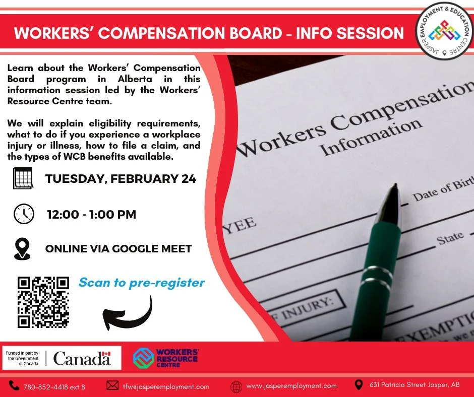 Want to understand Workers&rsquo; Compensation Board coverage and know what support is available if you are injured or become ill at work?

Join us tomorrow for an online session to learn about WCB eligibility, how and when to file a claim, available