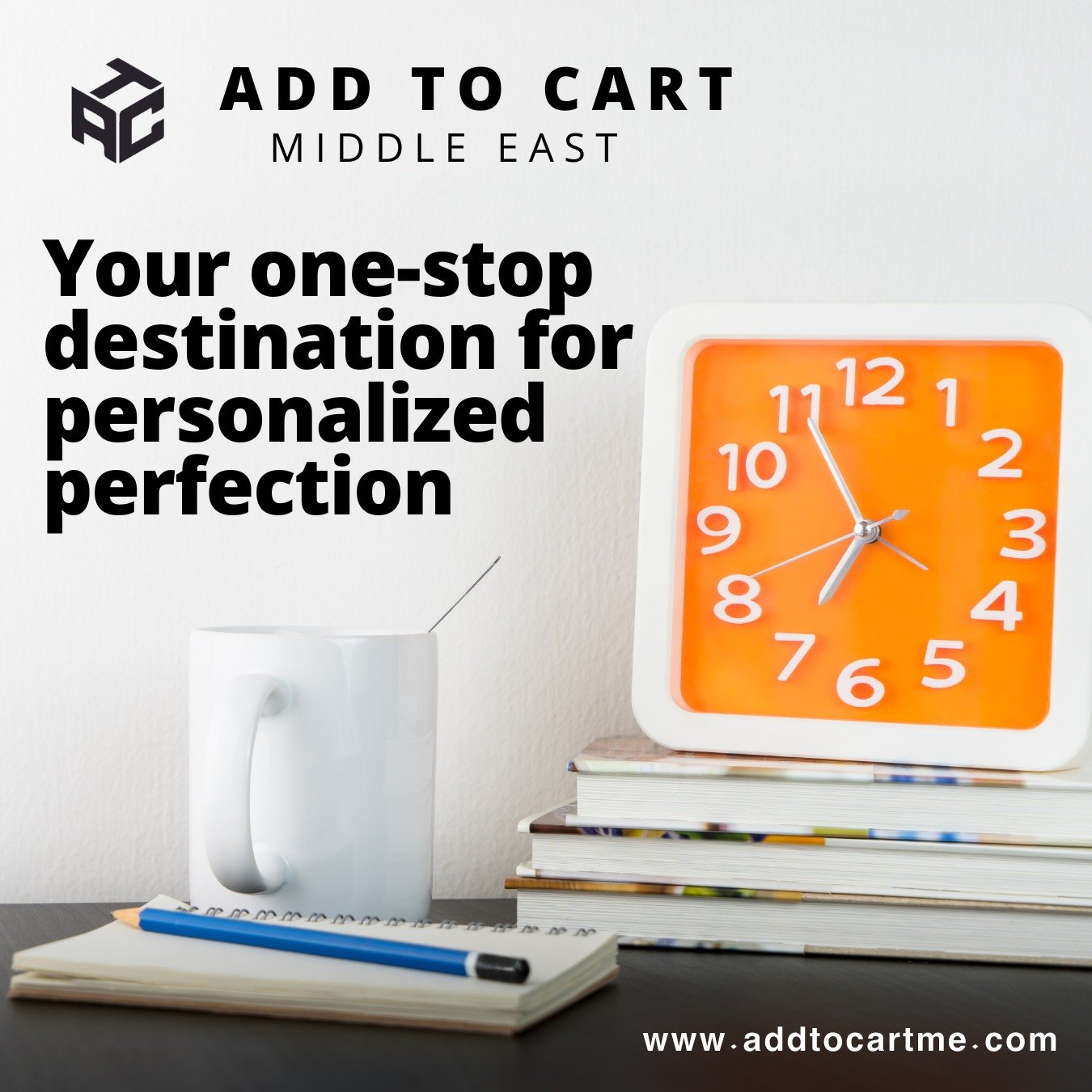 At Add to Cart, Middle East, we're not just about products; we're about turning your dreams into reality. Our mission is to customize everything you love, from trendy tees to office supplies, dazzling signages to chic bags, and even breathtaking home