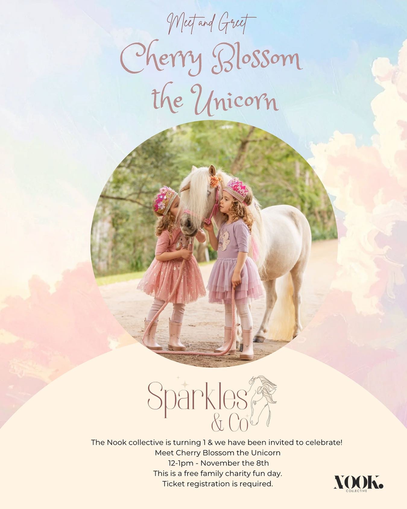 We are excited to be apart of the Nook Collective 1st Birthday Community Event.

This Saturday the 8 November | 12-2pm
Nook Collective, Maroochydore
 
Bring the family and join us for:

Kids activities: soft play, fairy floss + a visit from @princess