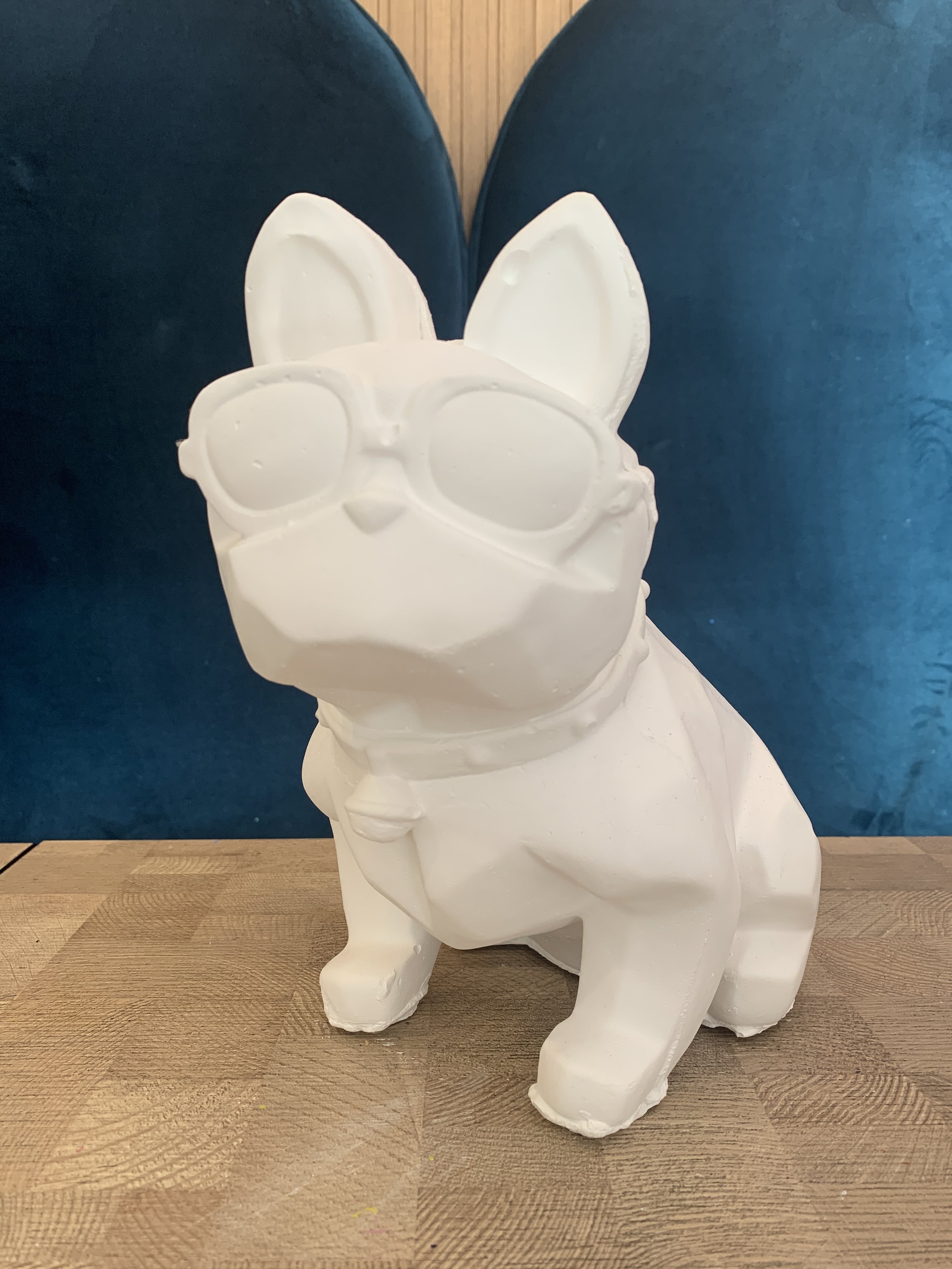 Frenchie Dog Large Plaster Statue - Front.jpg