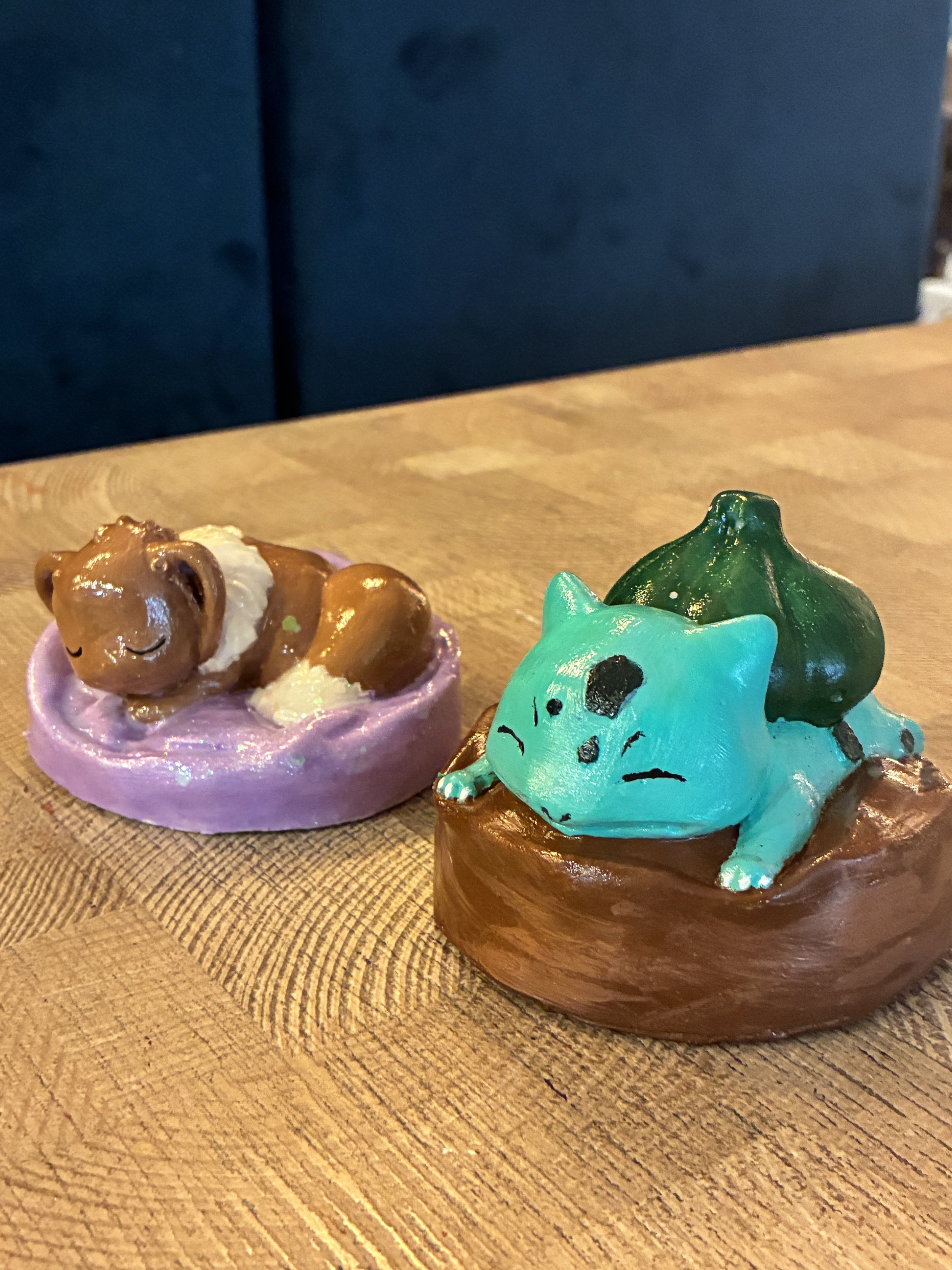 Sleeping Eevee & Bulbasaur - Pokemon Plaster Painting Kits.JPG