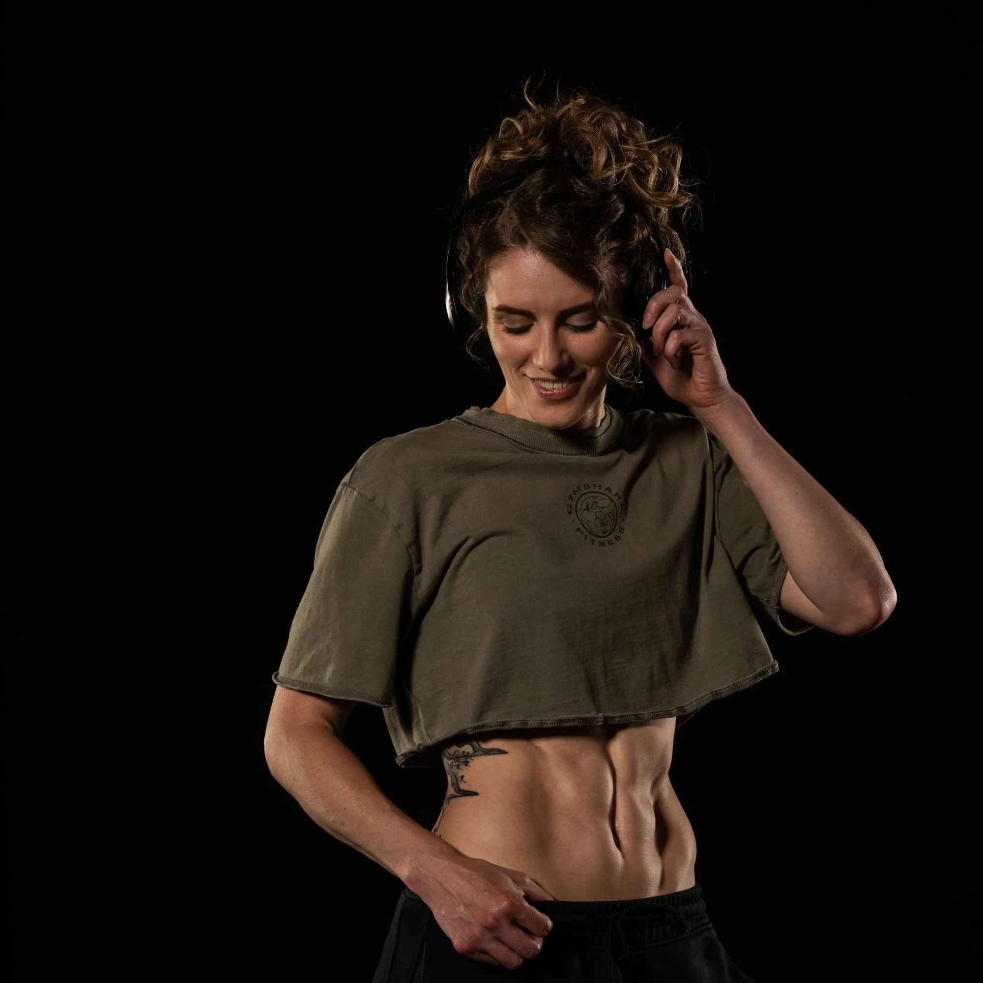 fitness model listening to music