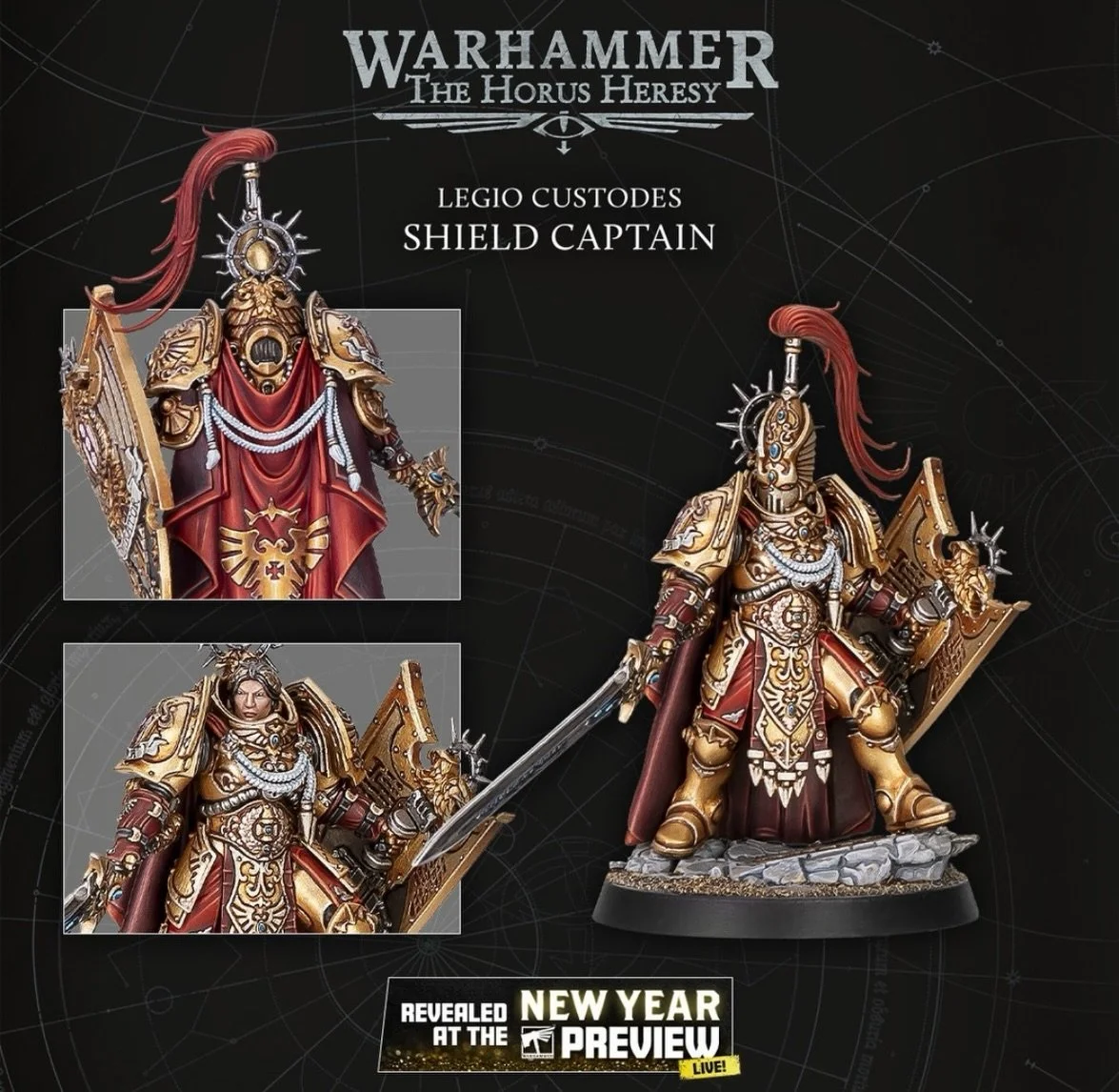A lot to love about the Custodes announcement today and will be absolutely getting a box of these to add to my rather large force 😅 very reminiscent of the OG custodes art work. 

I love the shield captain, amazing redesign. I think it&rsquo;s a mis