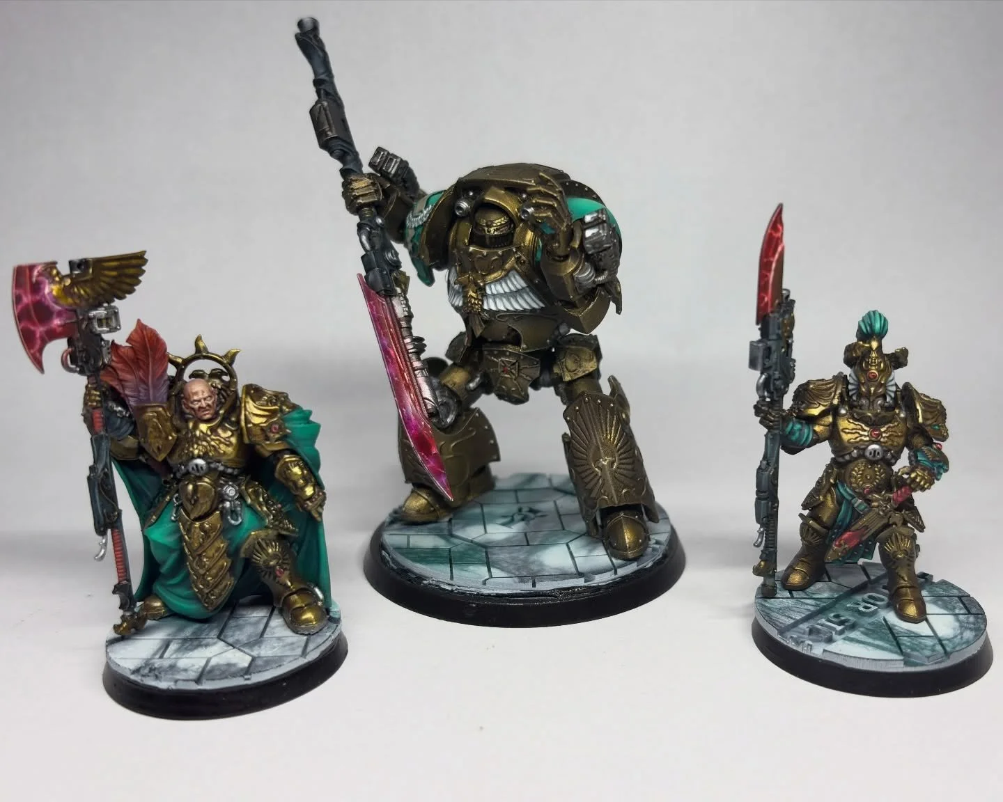 Been a wee while coming but I&rsquo;m happy to show off some of my favourite pieces of my own personal army, the Adeptus Custodes. 

These models are what brought me back to 40K nearly 7 years back. I saw the wardens and guard models and loved the im