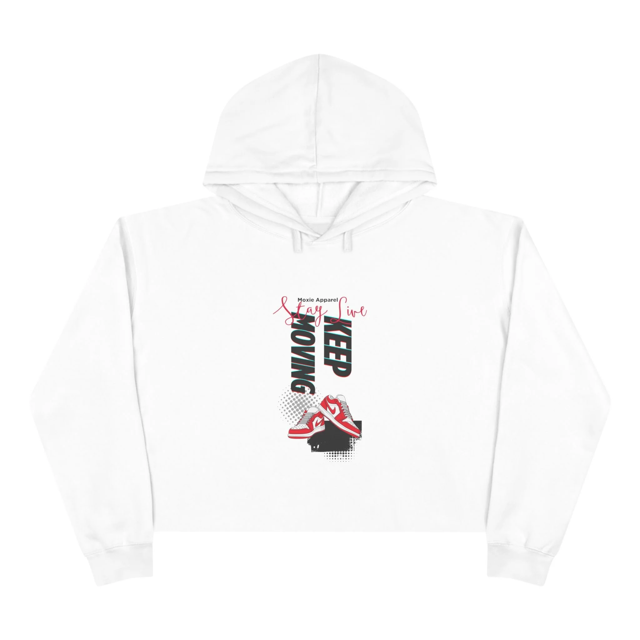 Moxie Calm Vibes Crop Hoodie - Soft and Luxurious Fabric Blend, Durable Construction, Relaxed Silhouette, Adjustable Hood, Practical Details