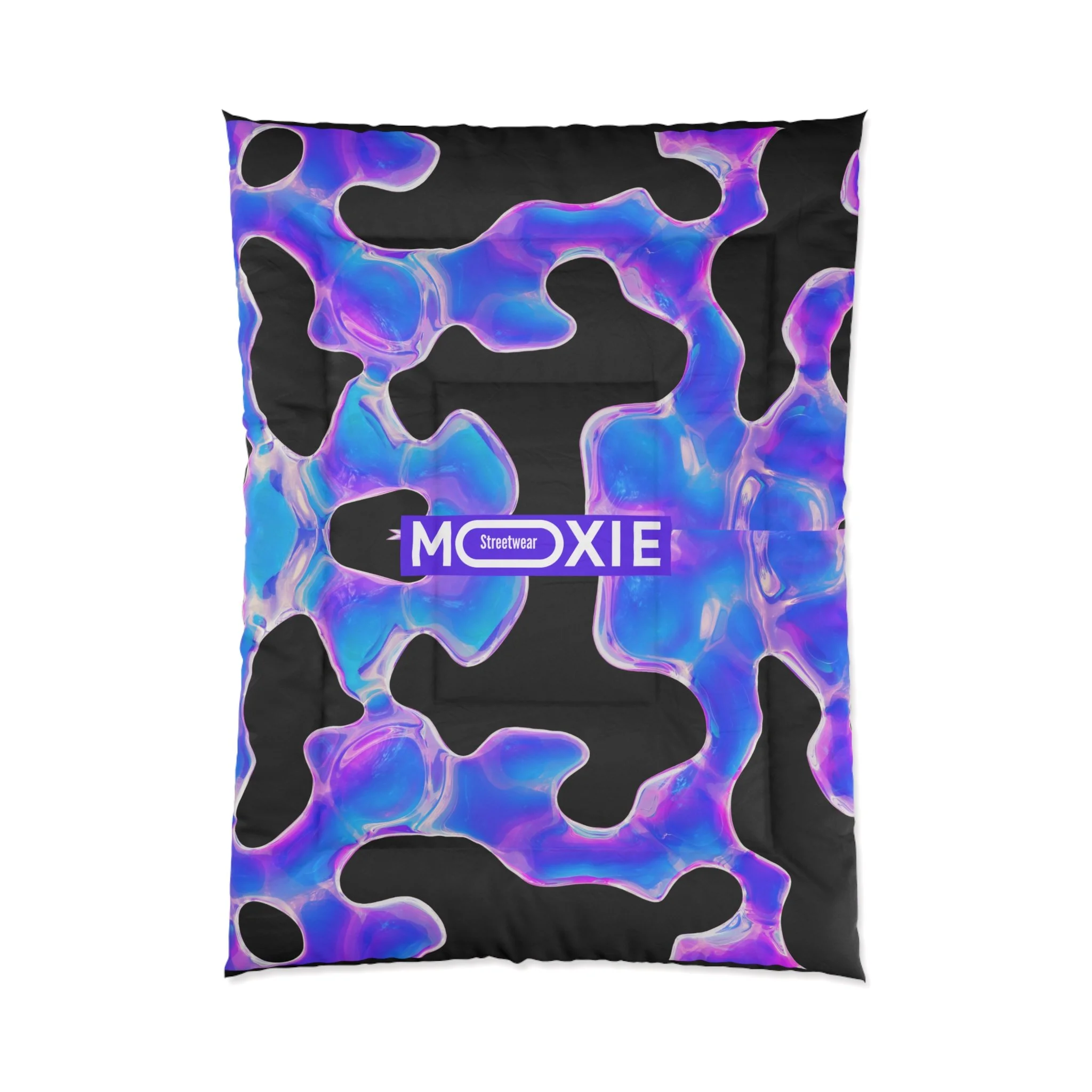 Moxie Dream Comforter - 100% Polyester, Double Square Quilting, Vibrant Colors, Lightweight Design, Solid Bright White Back