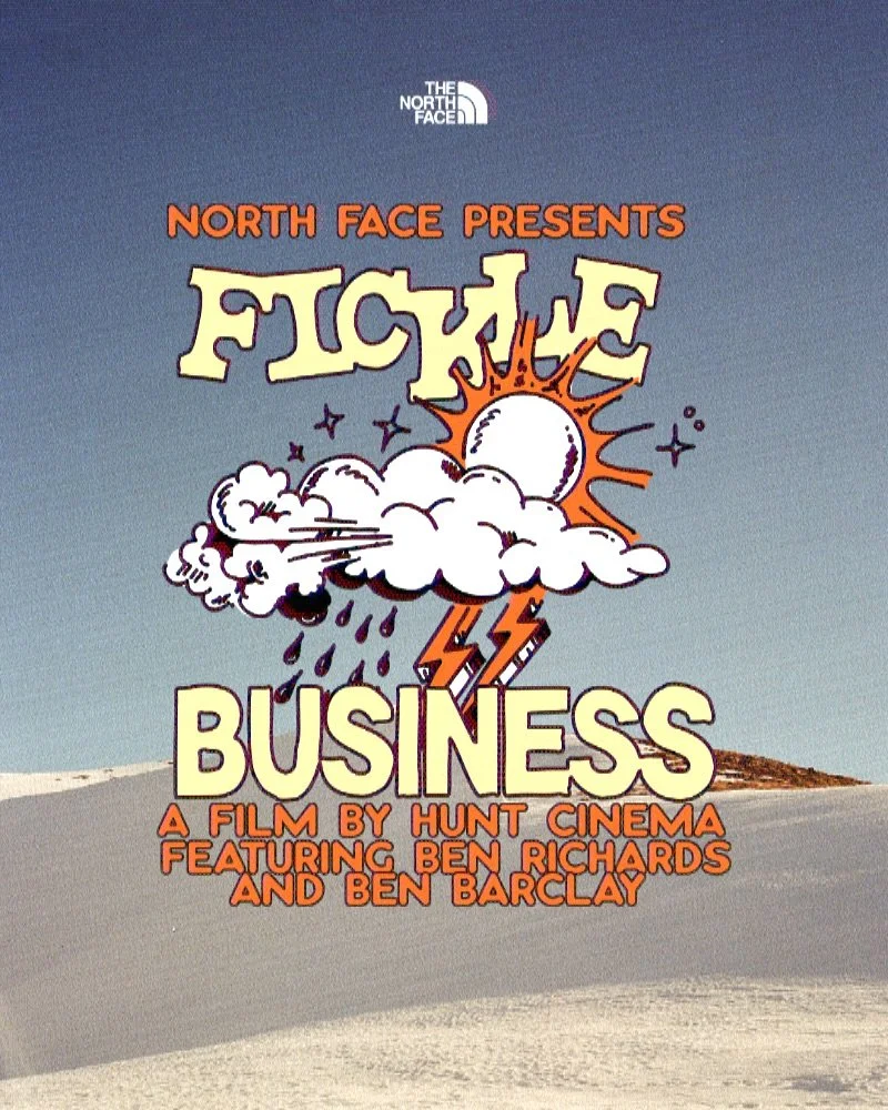 Title graphics for the new @thenorthface film &ldquo;Fickle Business&rdquo; by @huntcinema ft. @ben_richards18 and @benbarclay123 

Excited for this one to drop, premieres coming soon!

Direction &amp; guidance @hunterpaull